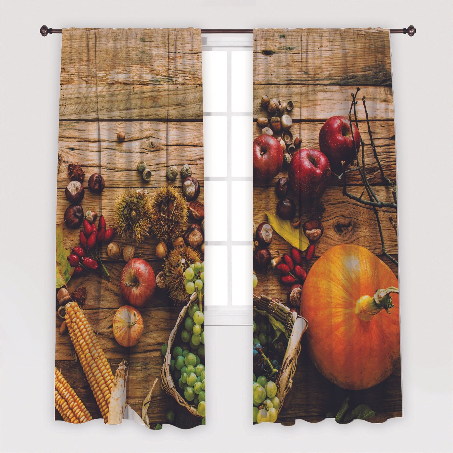 Autumn Decor Printed Curtain / Drapes For Living Room Dining Etsy
