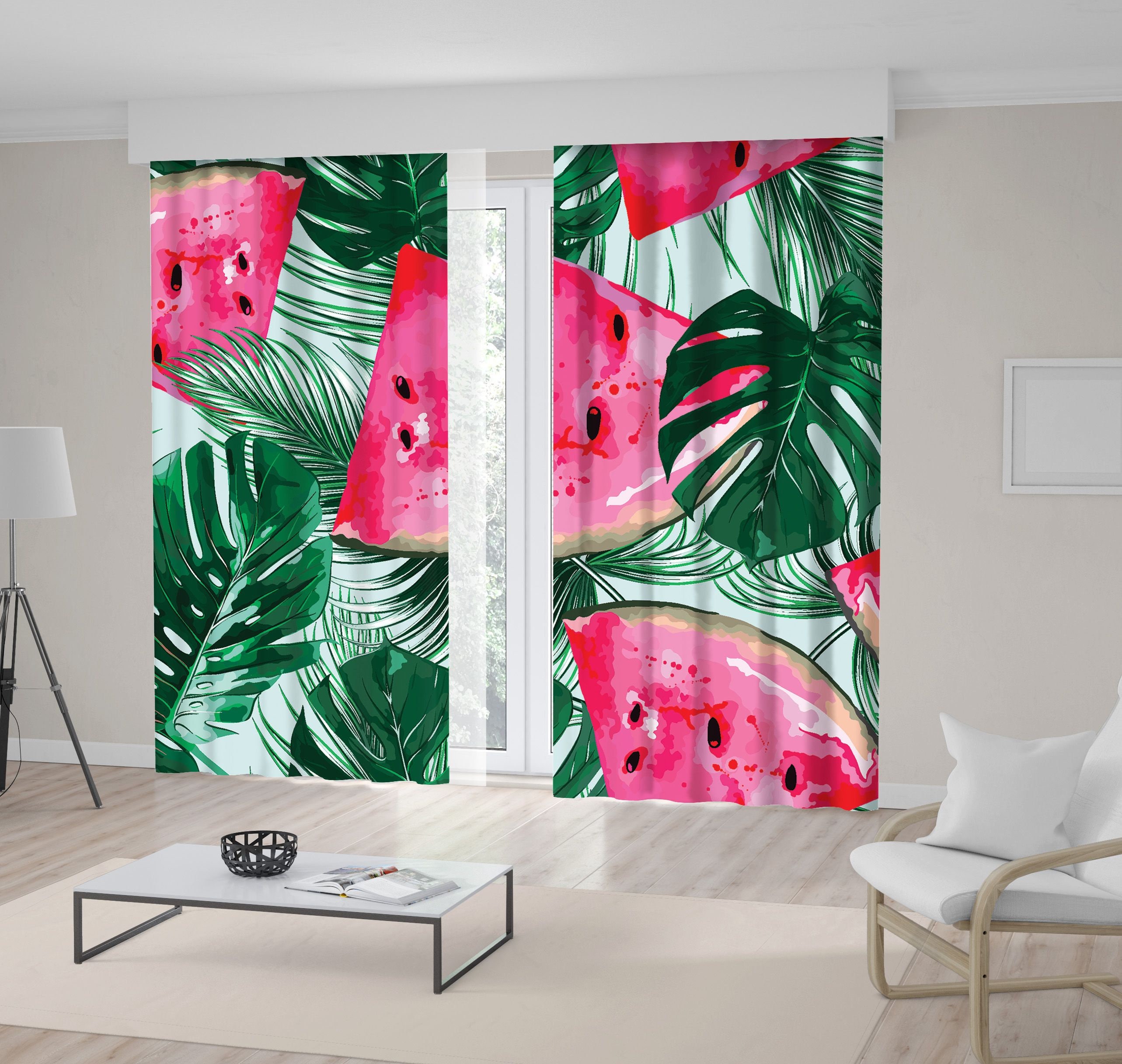 Watermelon Printed Curtain / Drapes For Living Room Dining | Etsy