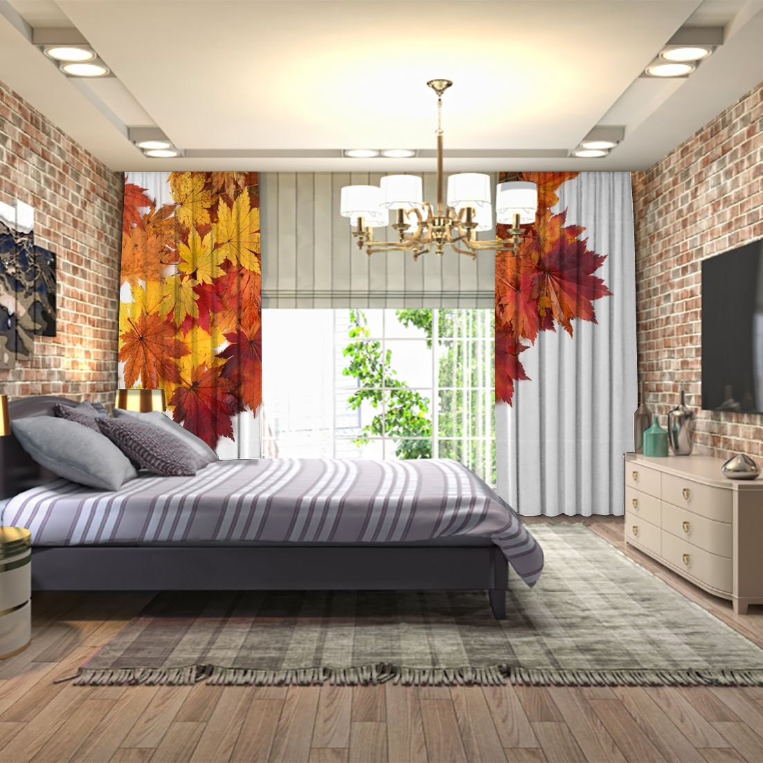 Natur Bedruckte Vorhang / Drapes für Wohnzimmer Esszimmer | Etsy