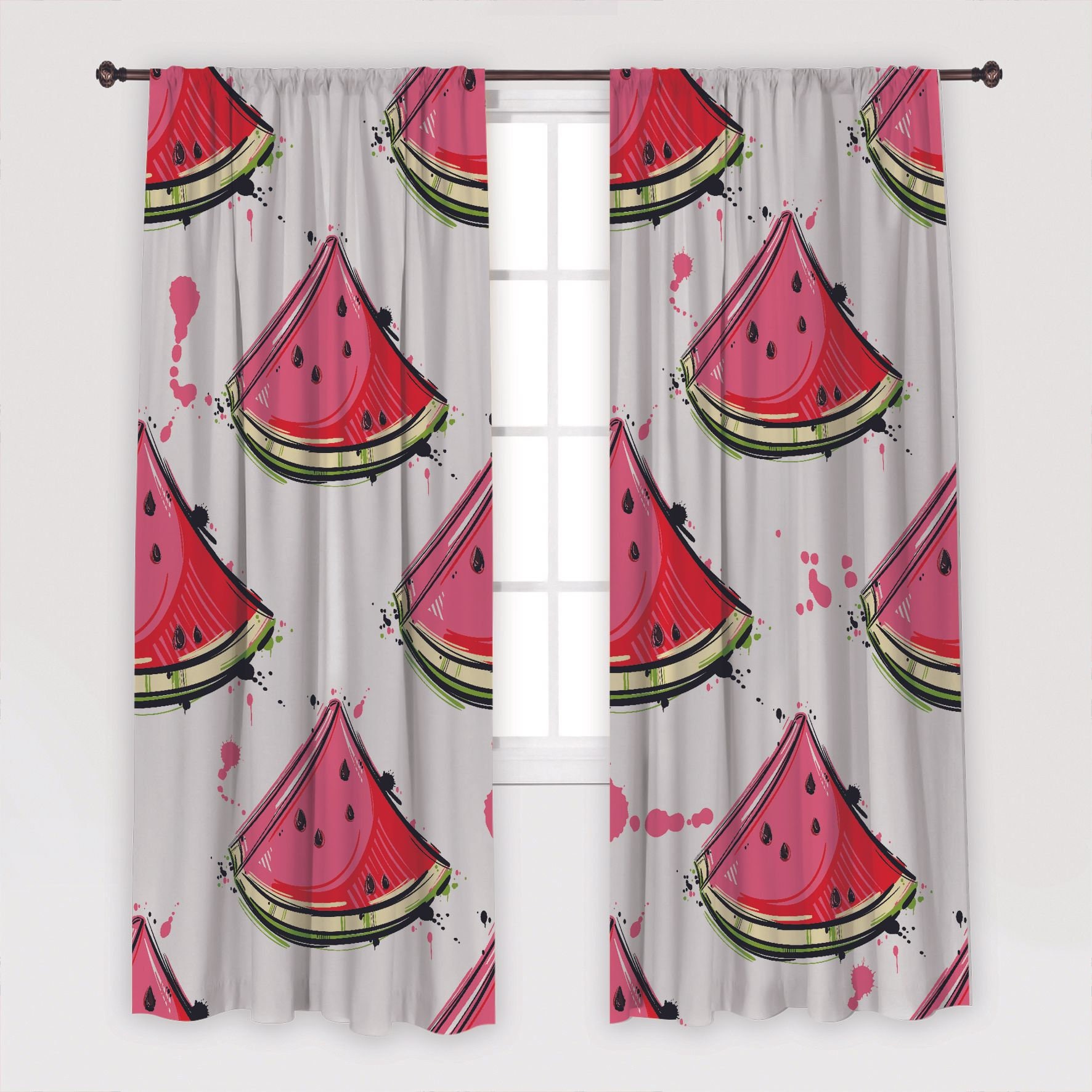Watermelon Printed Curtain / Drapes For Living Room Dining Etsy