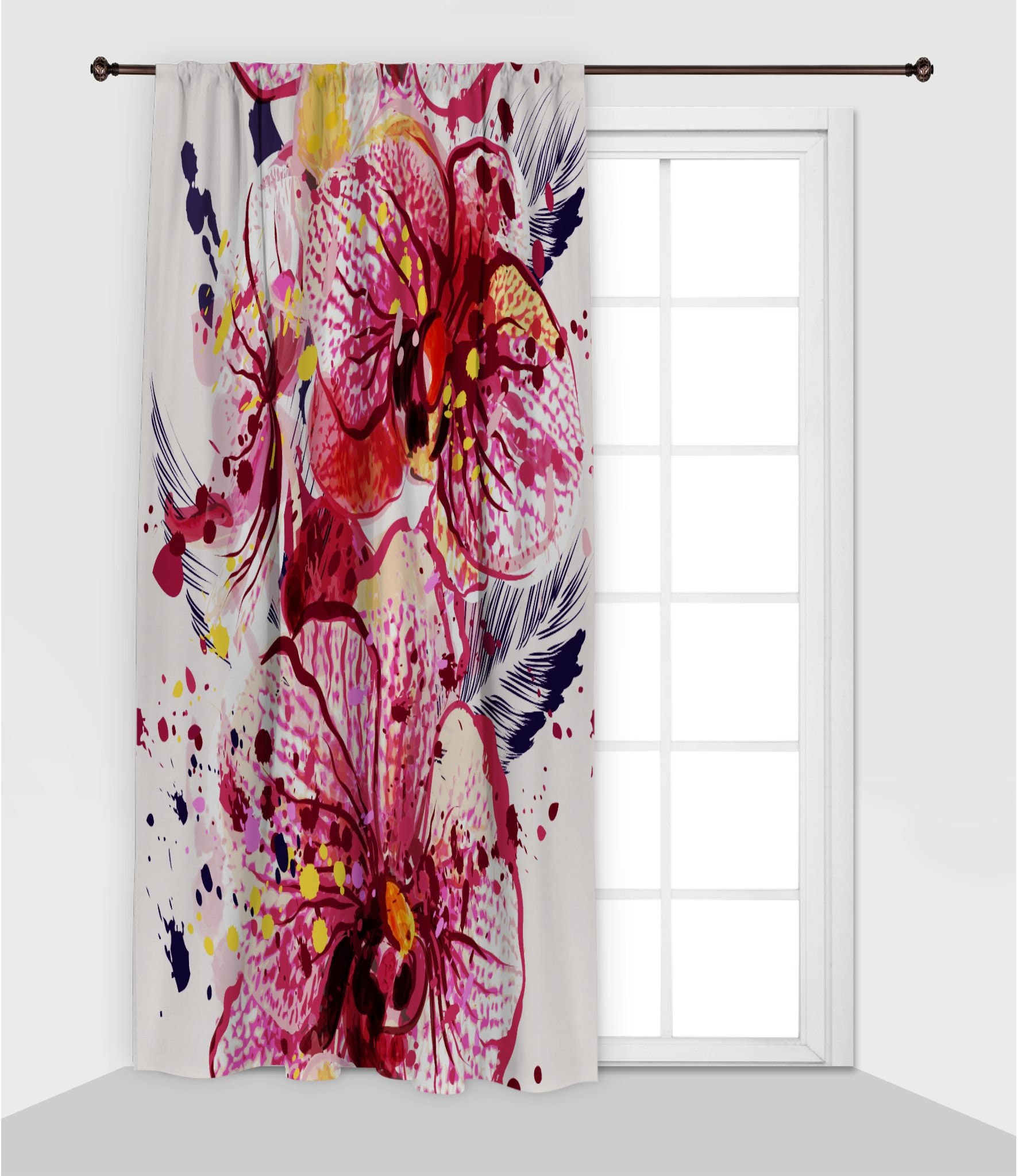 Orchids Printed Curtain / Drapes For Living Room Dining Room Etsy