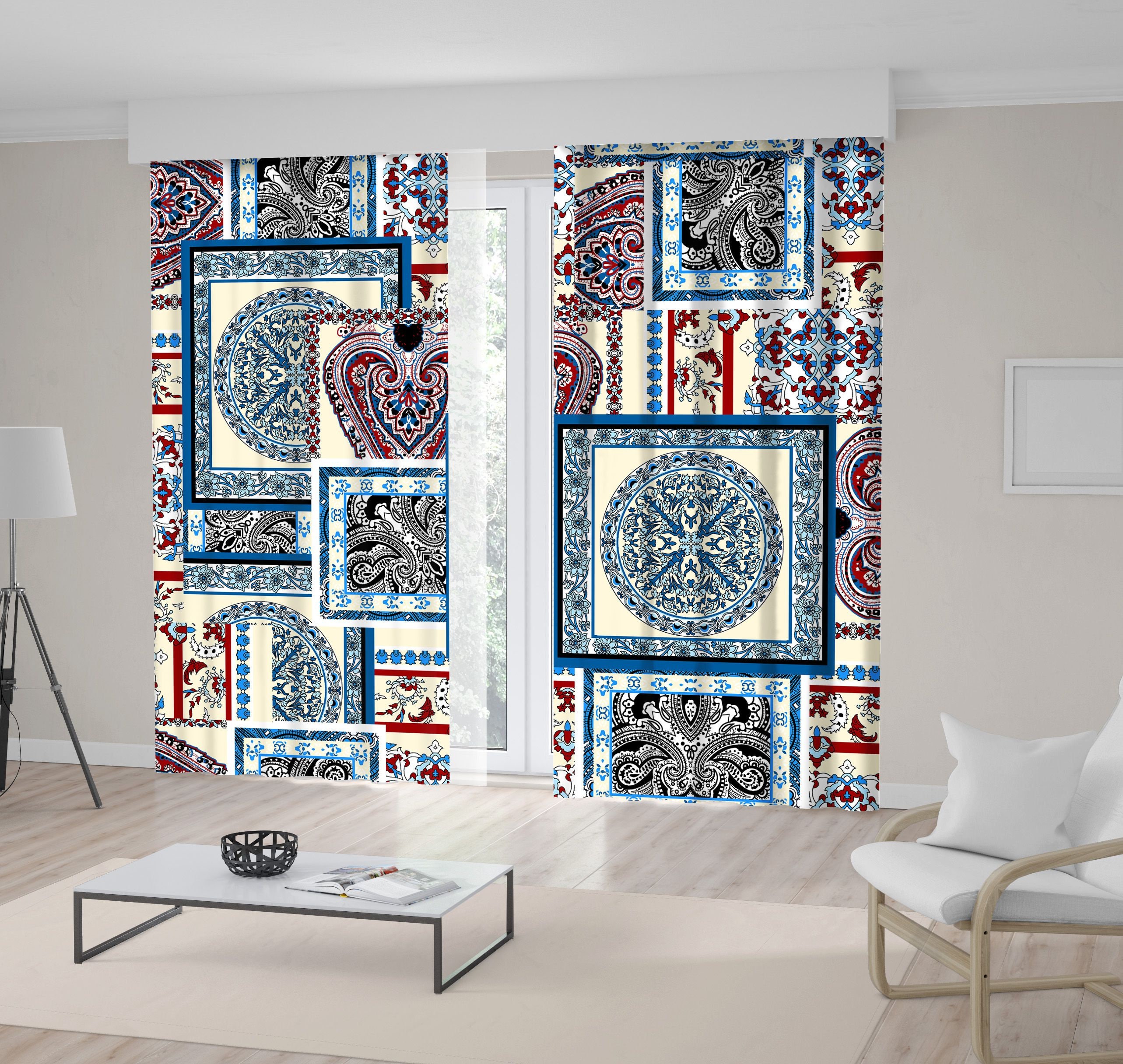 Patchwork Bedruckte Vorhang / Drapes für Wohnzimmer Esszimmer | Etsy