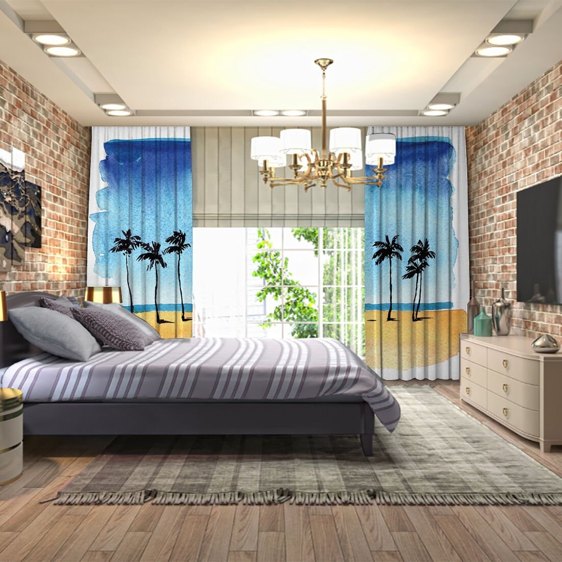 Szenerie Bedruckte Vorhang / Drapes für Wohnzimmer Esszimmer | Etsy