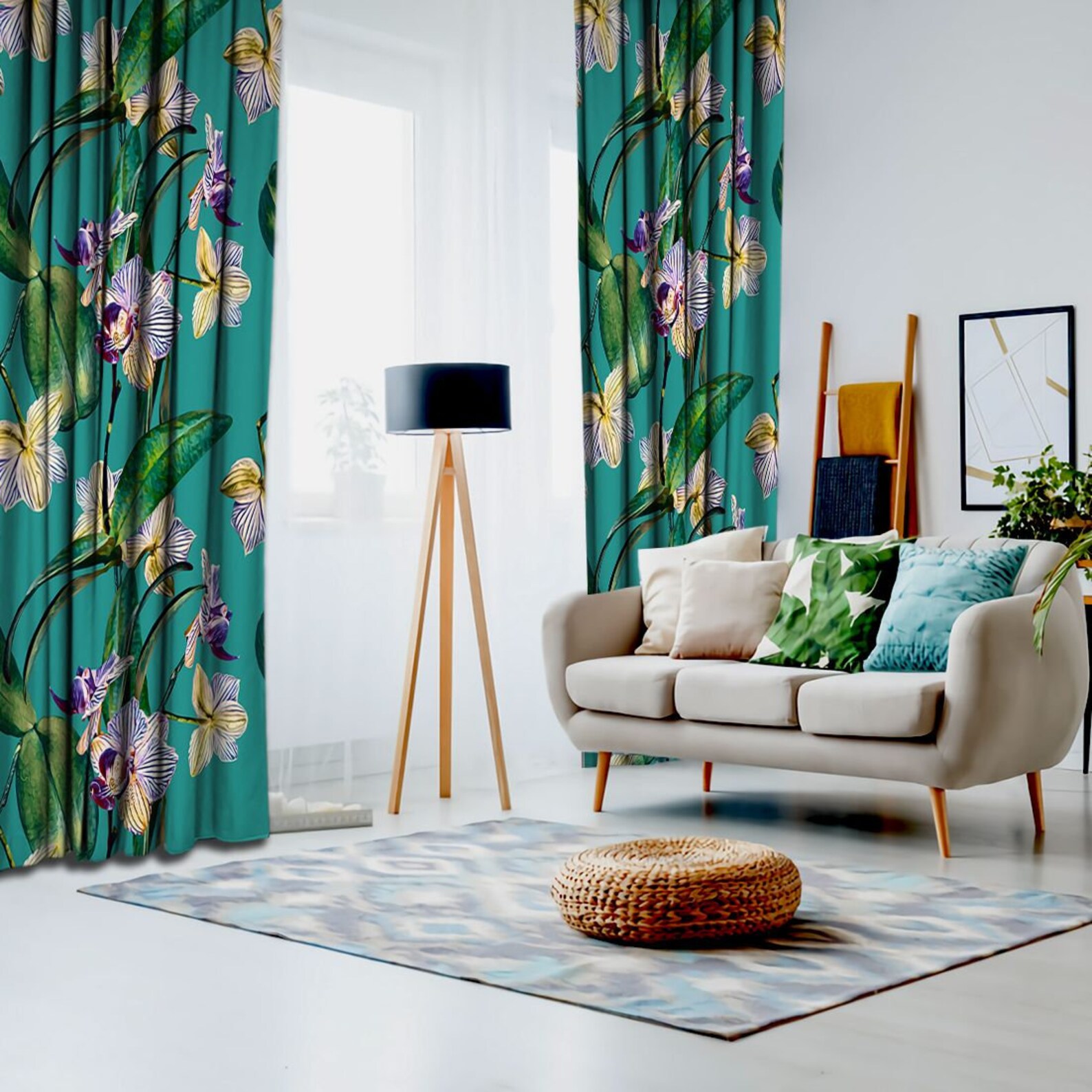 Flowers Printed Curtain / Drapes For Living Room Dining Room Etsy