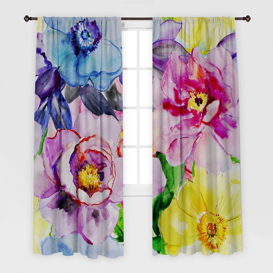 Orchids Printed Curtain / Drapes For Living Room Dining Room Etsy