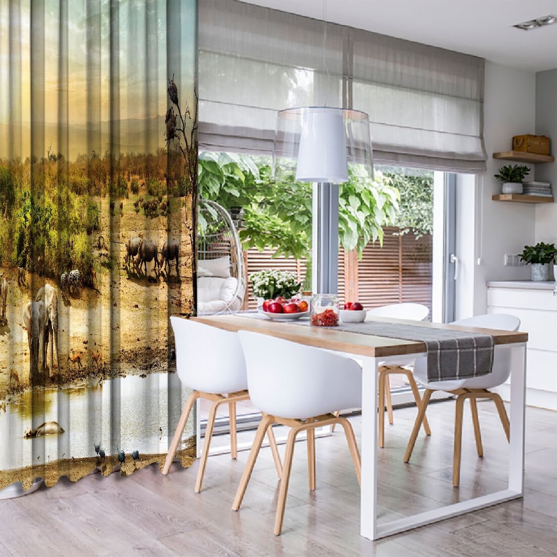 Tiere Bedruckte Vorhang / Drapes für Wohnzimmer Esszimmer | Etsy