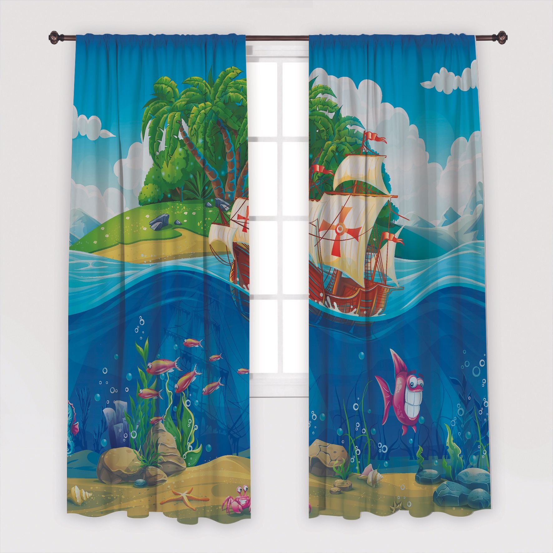 Cartoon Printed Curtain / Drapes for Living Room Dining Room Etsy
