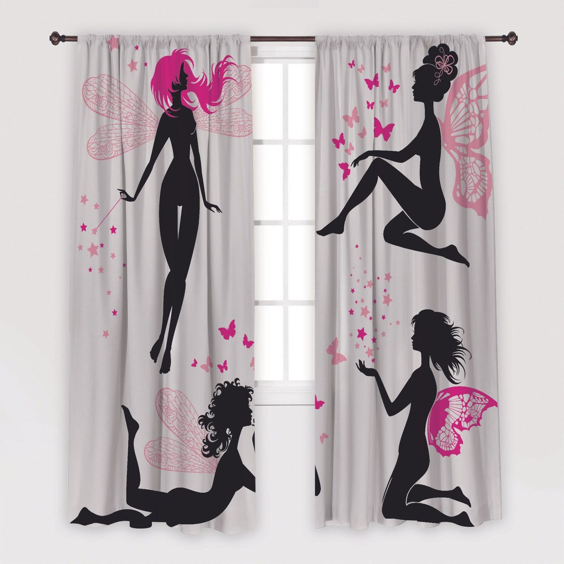 Fairy Printed Curtain / Drapes For Living Room Dining Room Bed Etsy