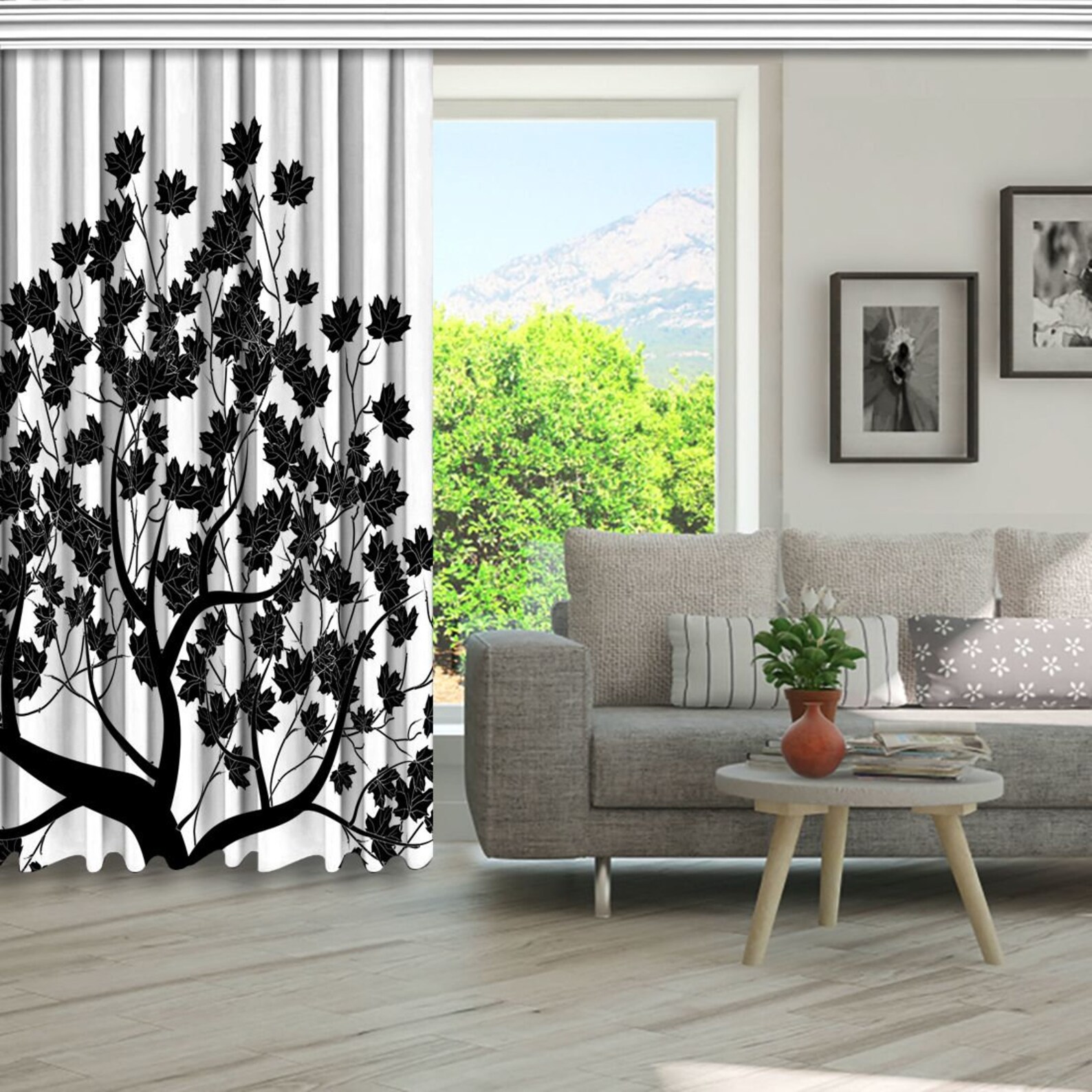 Baum bedruckt Vorhang / Drapes für Wohnzimmer Esszimmer Etsy