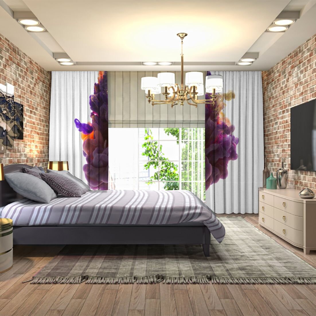 Artwork Printed Curtain / Drapes For Living Room Dining Room | Etsy