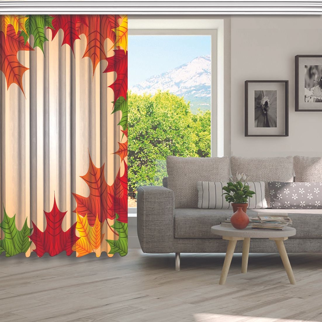 Autumn Decor Printed Curtain / Drapes For Living Room Dining Etsy