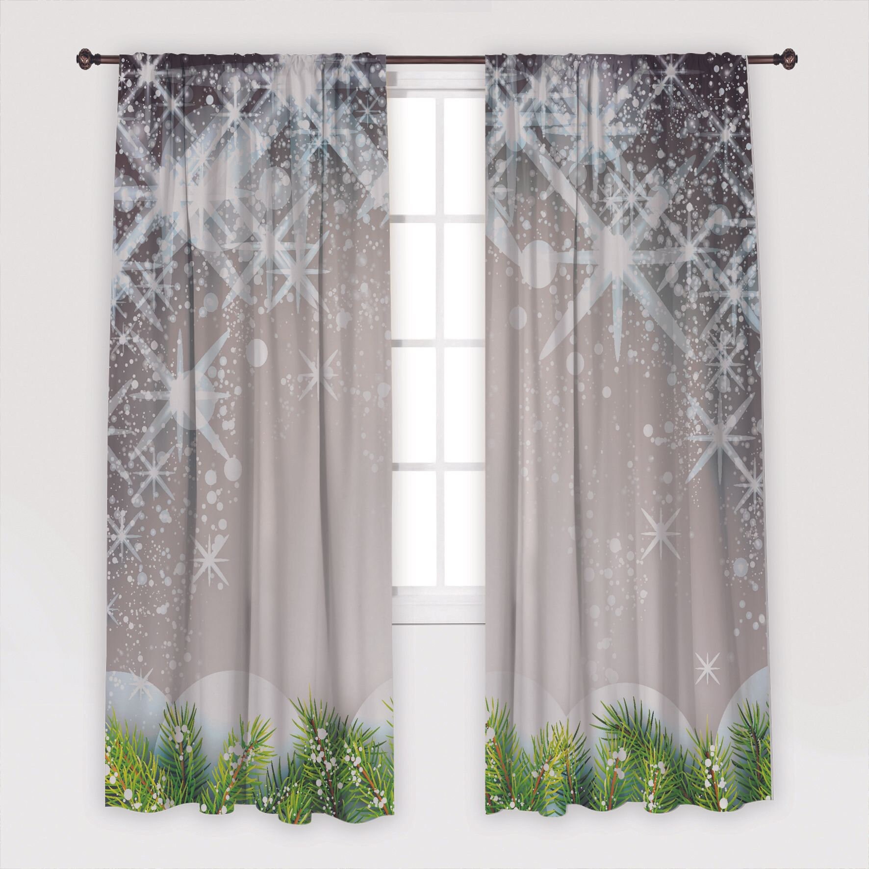 Weihnachtlicher Bedruckte Vorhang / Drapes für Wohnzimmer | Etsy