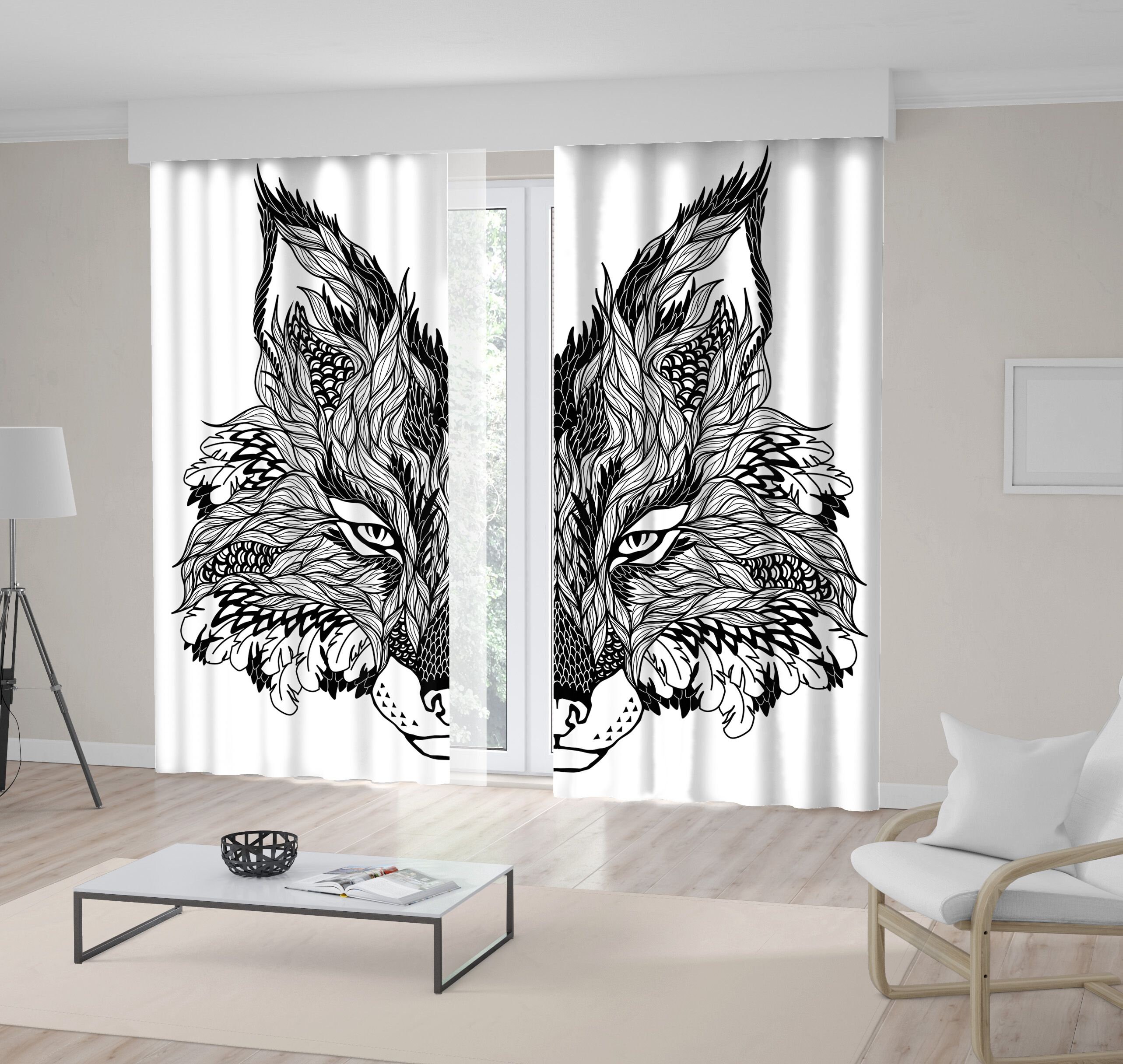 Tiere gedruckt Vorhang / Drapes für Wohnzimmer Esszimmer Bett | Etsy