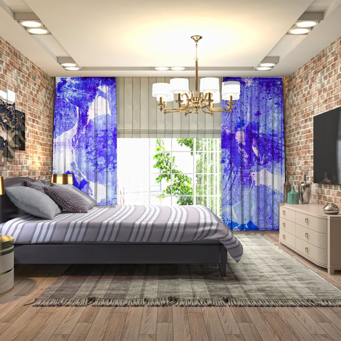 Floral Print Vorhang / Drapes für Wohnzimmer Esszimmer Bett | Etsy