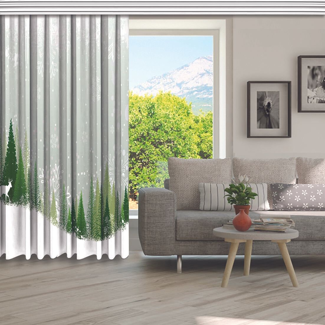 Weihnachten gedruckt Vorhang / Drapes für Wohnzimmer Esszimmer | Etsy