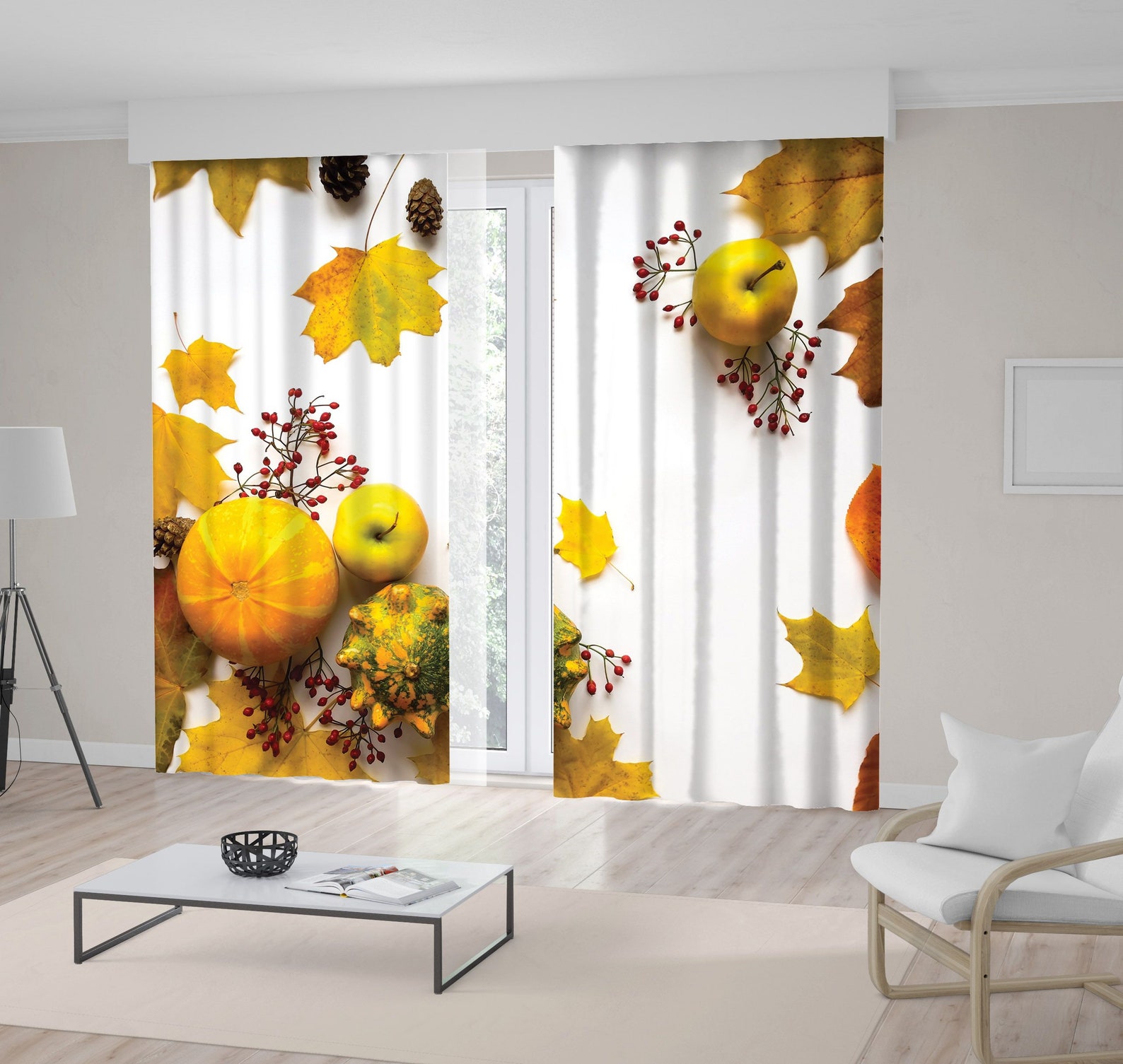 Autumn Decor Printed Curtain / Drapes For Living Room Dining Etsy
