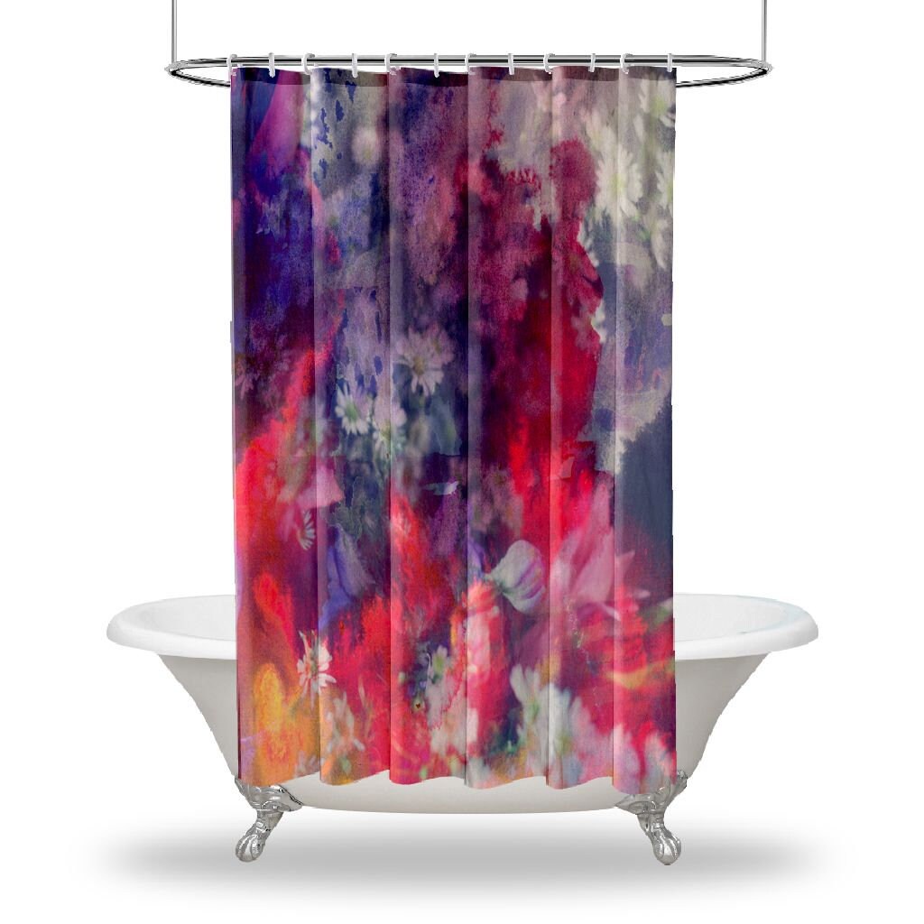 Artwork Printed Showers Curtain / Waterproof Button Hole Etsy