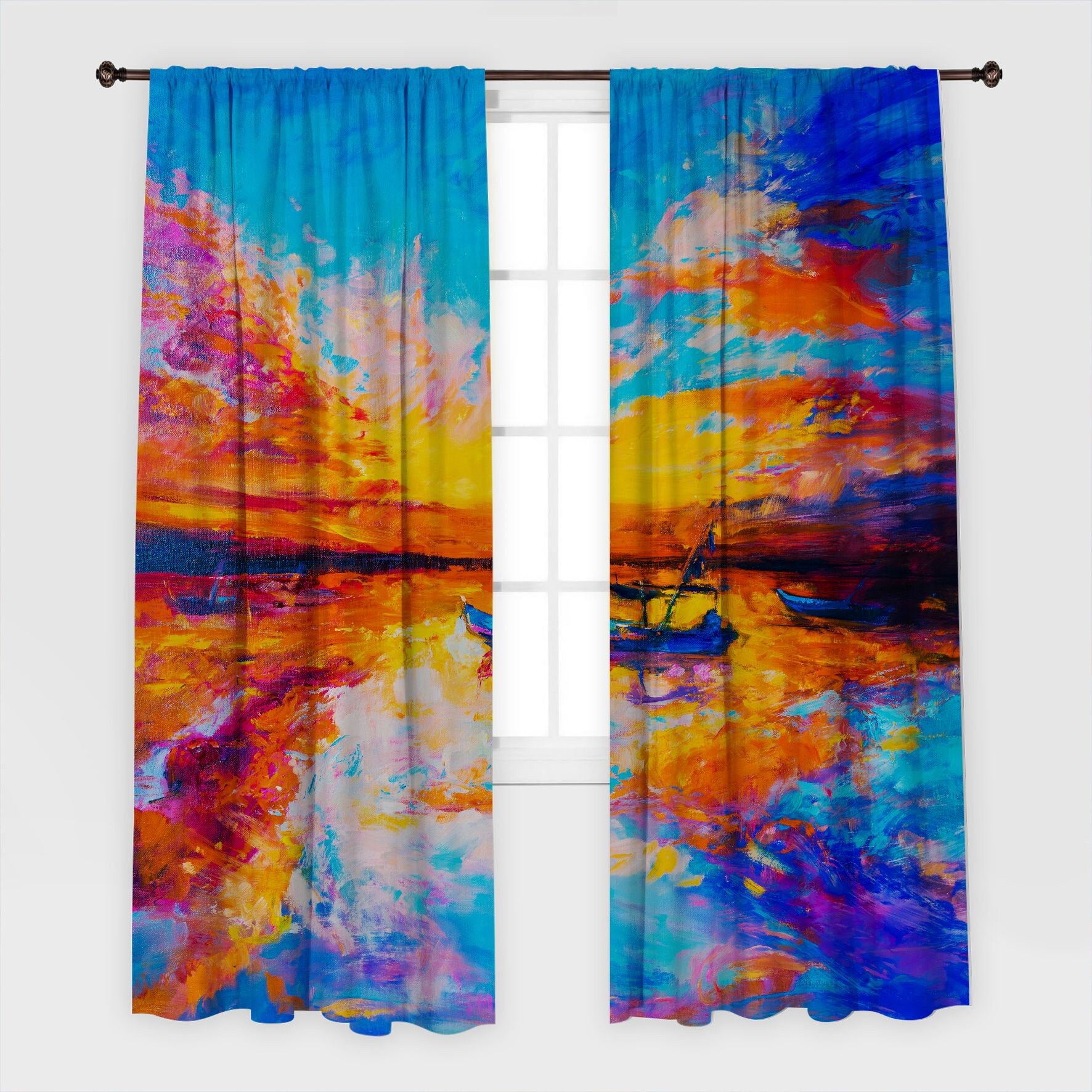 Oil Painting Printed Curtain / Drapes For Living Room Dining Etsy