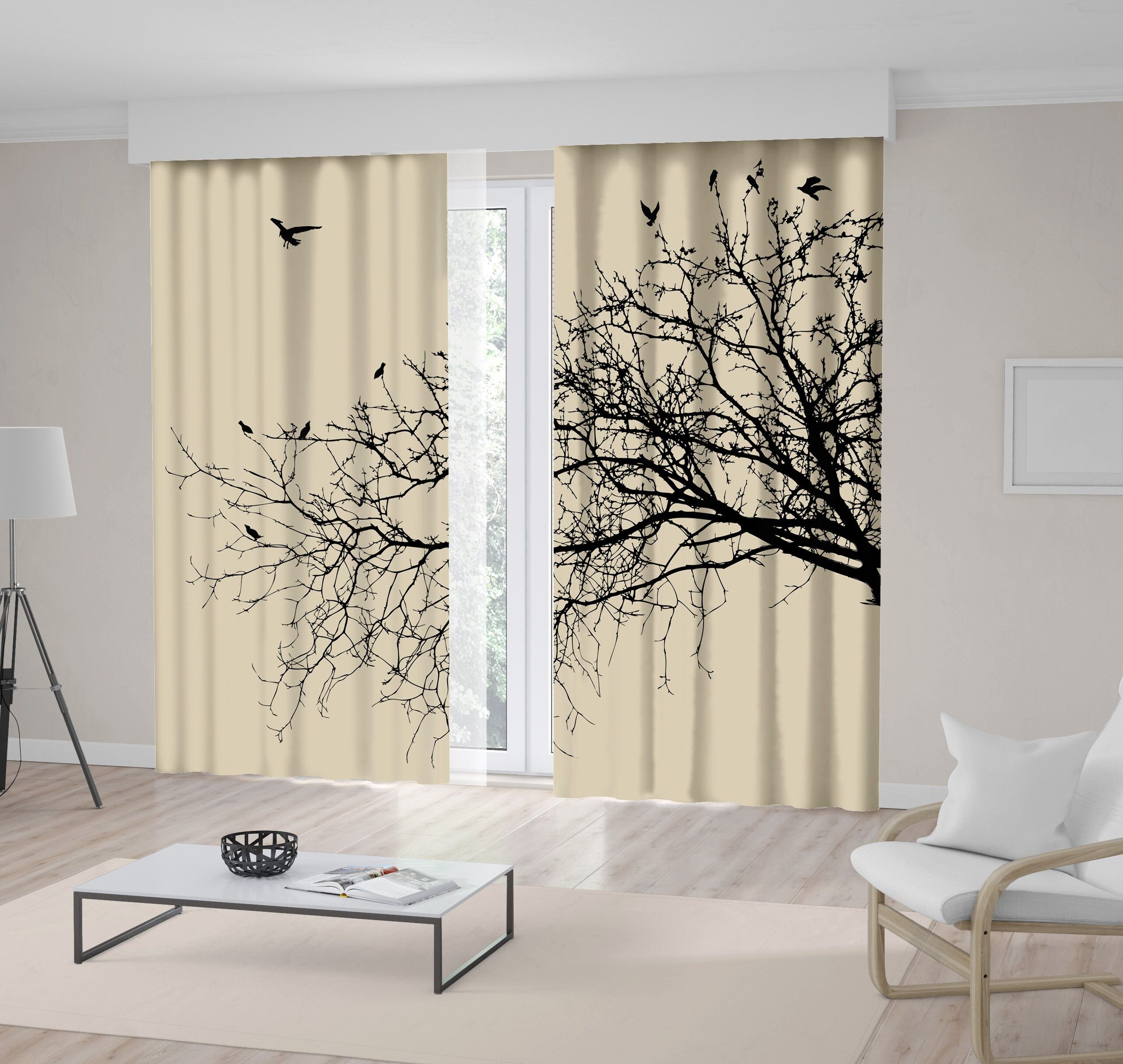 Trees Printed Curtain / Drapes for Living Room Dining Room Bed - Etsy Hong  Kong