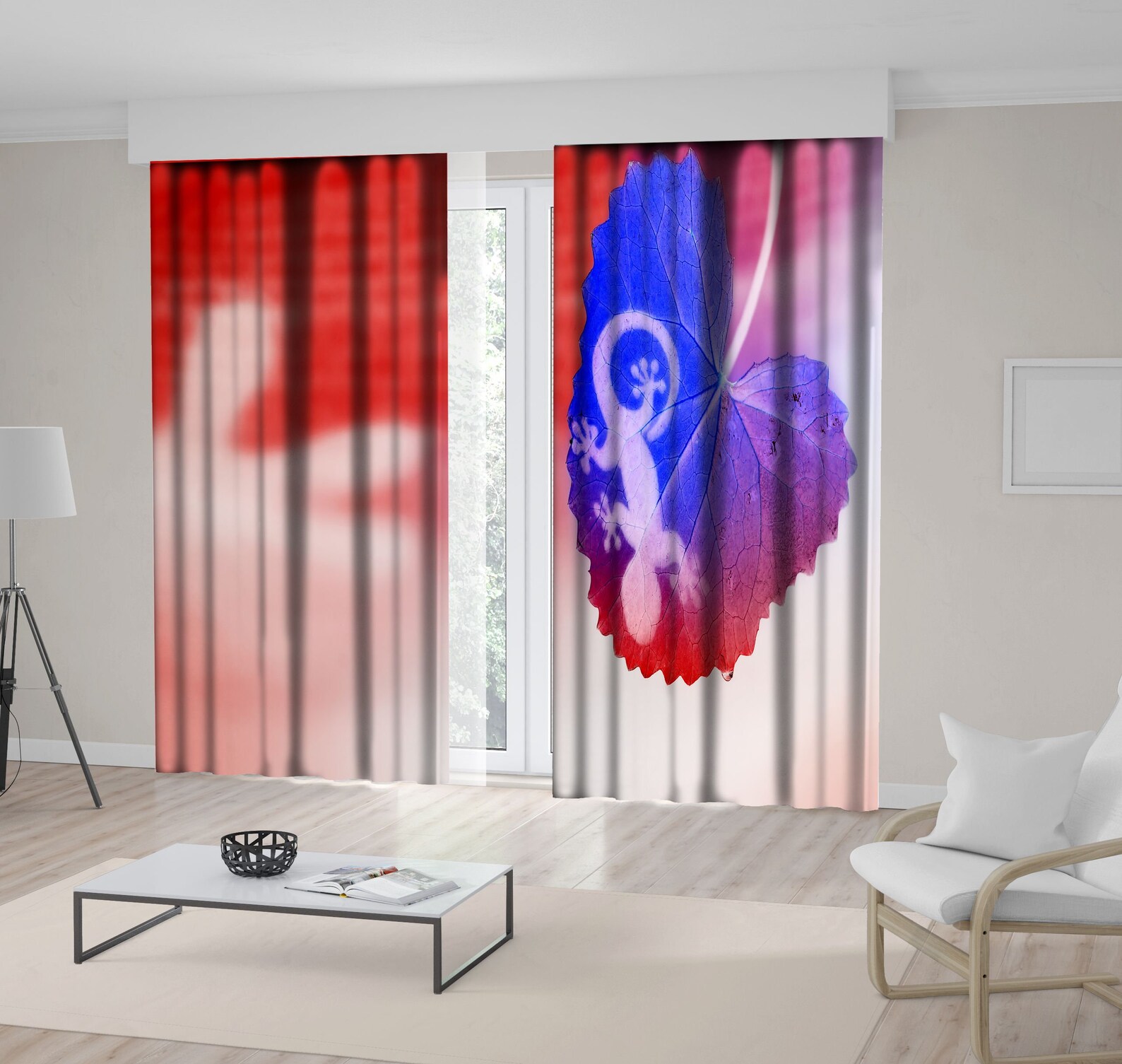 Shadow Printed Curtain / Drapes For Living Room Dining Room Etsy