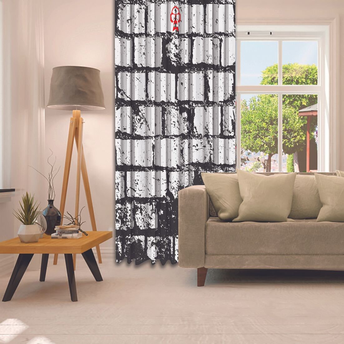 Rustikaler Motiv Bedruckte Vorhang / Drapes für Wohnzimmer | Etsy