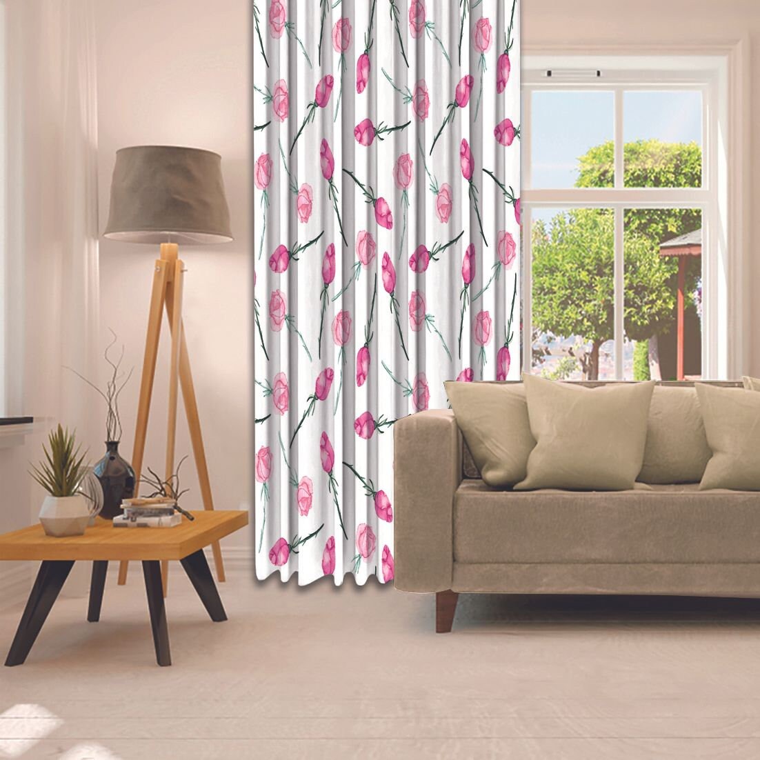 Flowers Printed Curtain / Drapes For Living Room Dining Room Etsy
