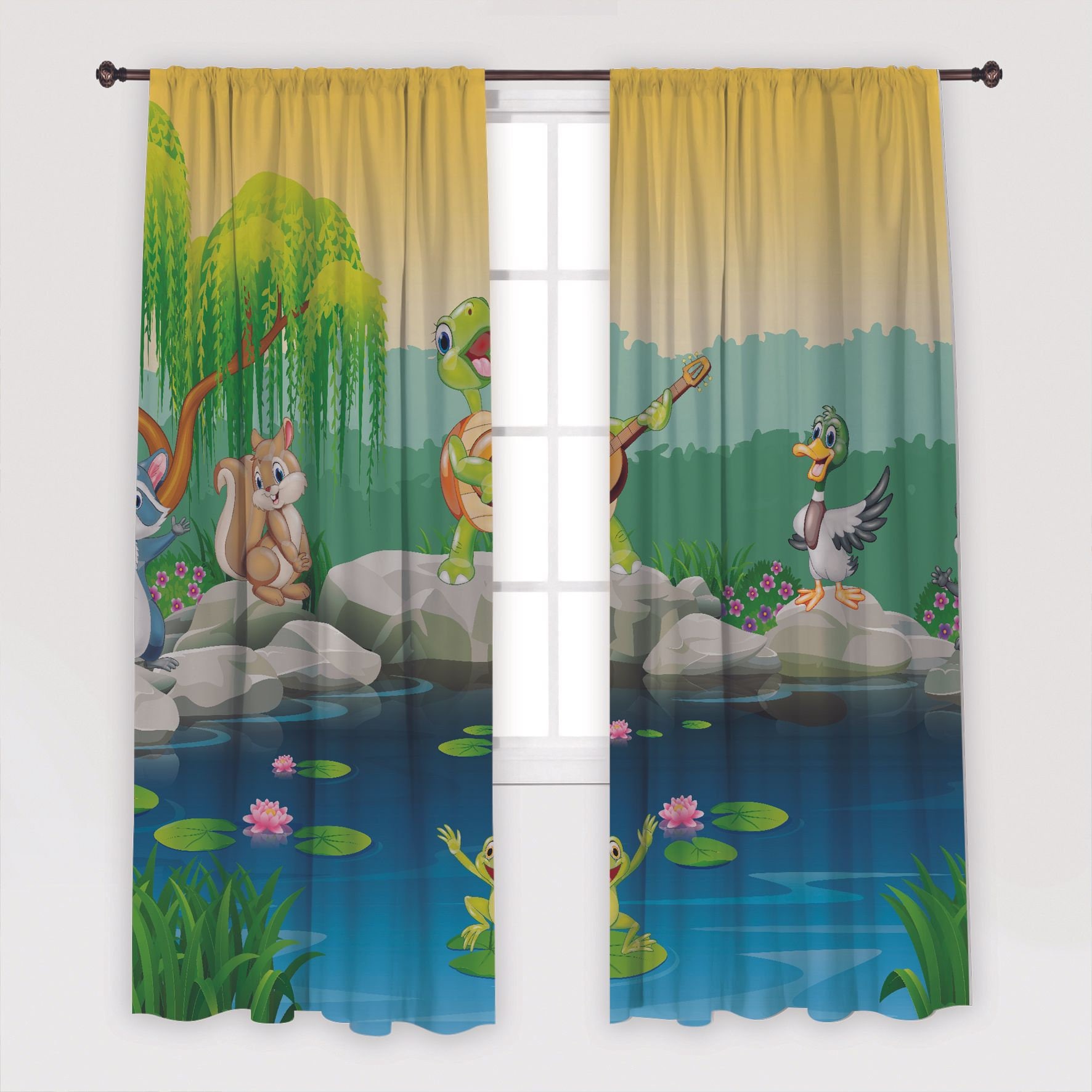 Cartoon Printed Curtain / Drapes For Living Room Dining Room Etsy
