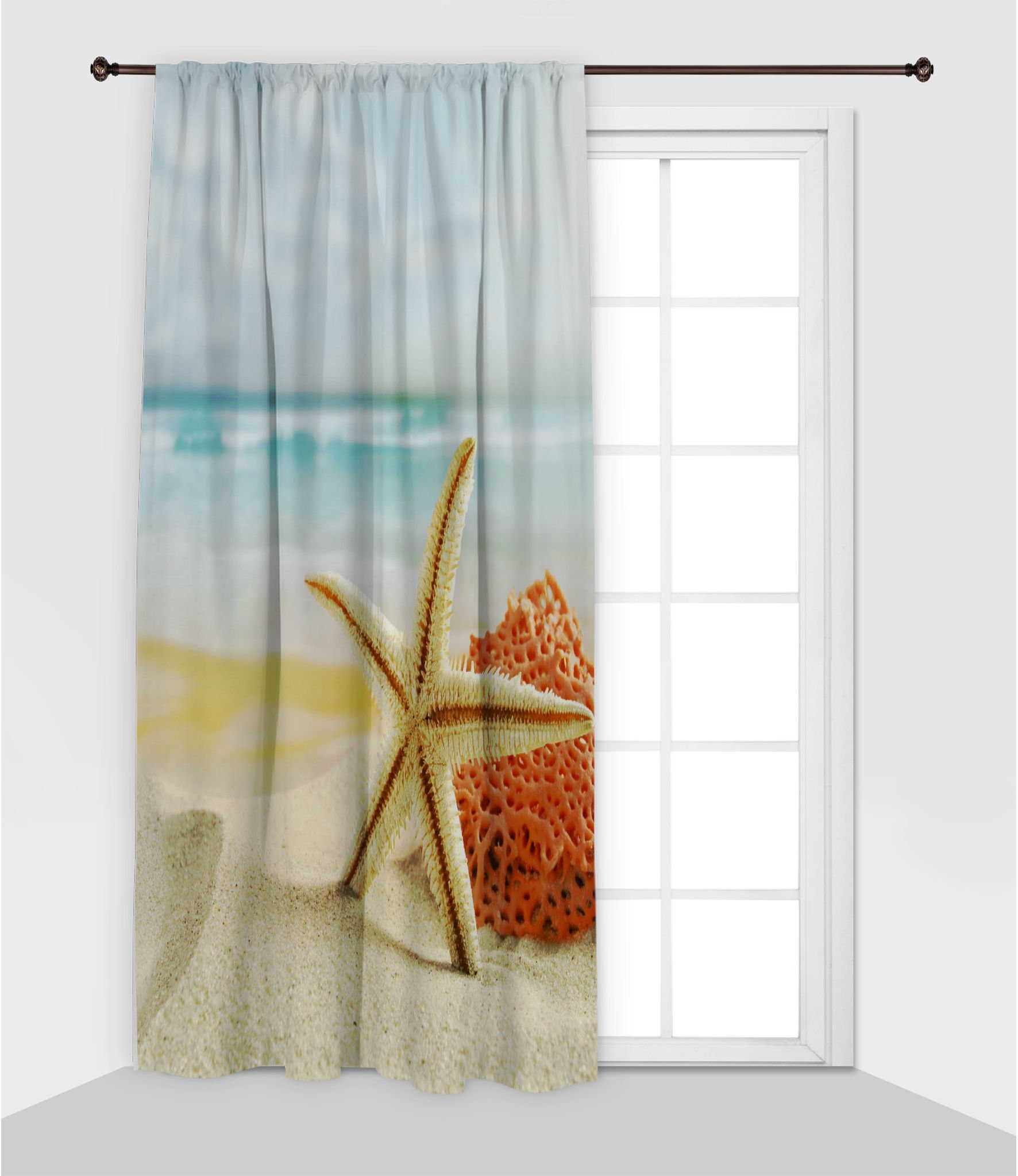 Strand Bedruckte Vorhang / Drapes für Wohnzimmer Esszimmer | Etsy