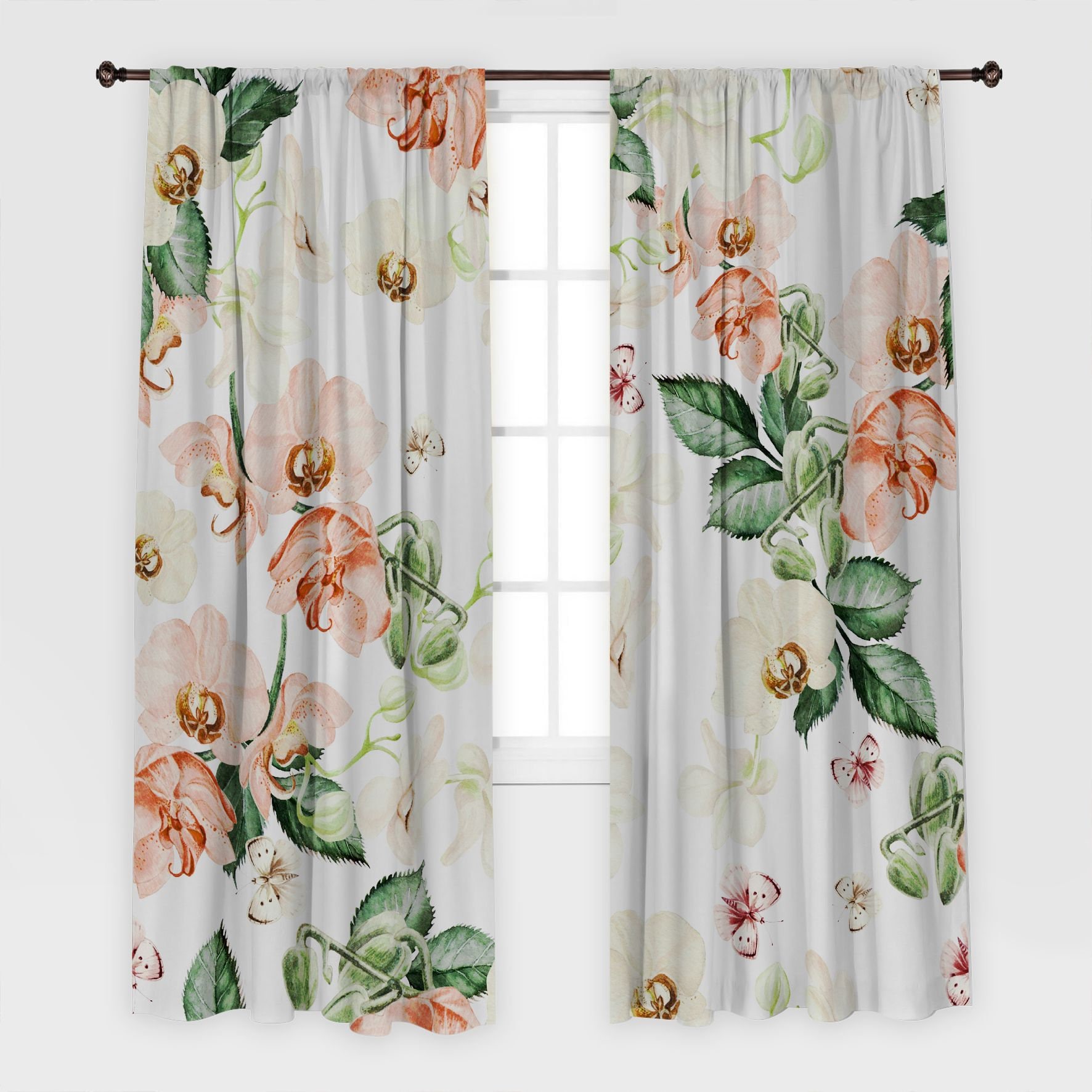 Flower Printed Curtain / Drapes For Living Room Dining Room Etsy