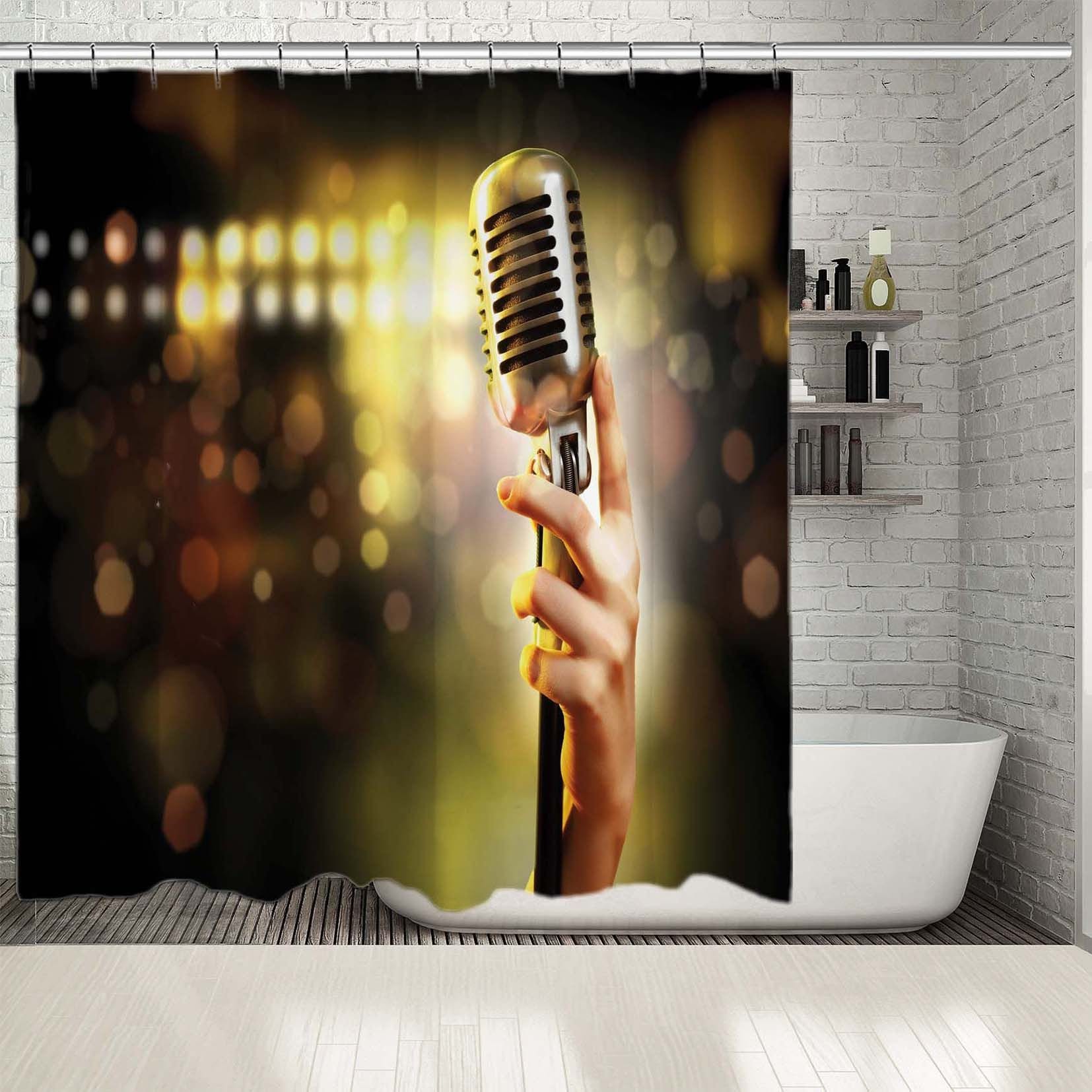 Music Theme Printed Showers Curtain / Waterproof Button Hole Etsy