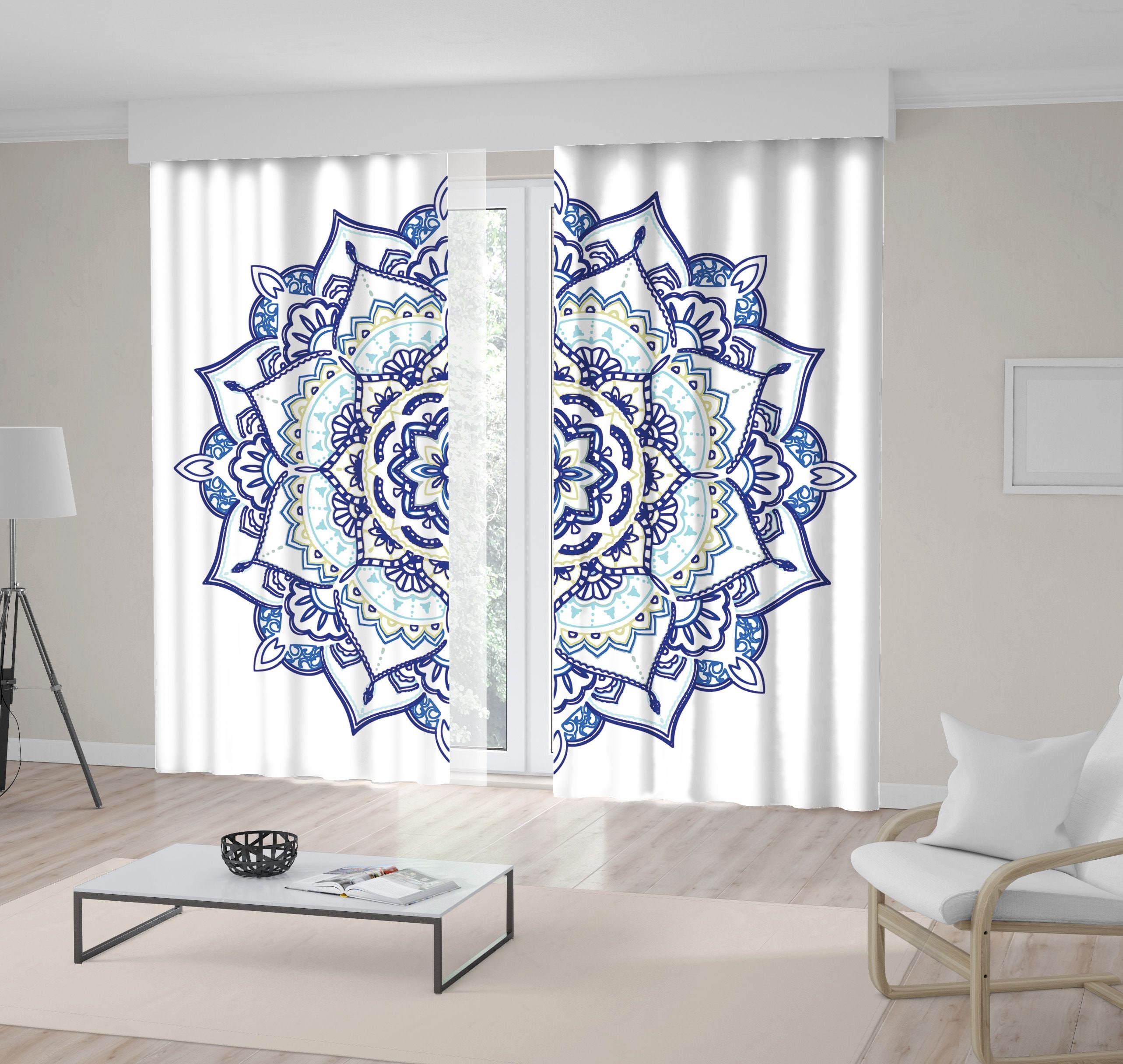 Mandala Printed Curtain / Drapes For Living Room Dining Room | Etsy