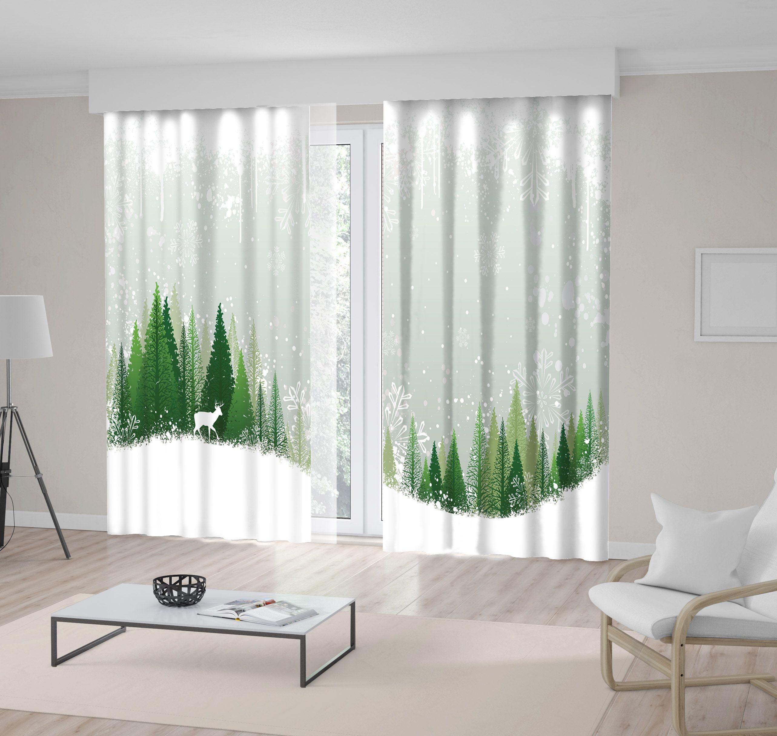 Weihnachten gedruckt Vorhang / Drapes für Wohnzimmer Esszimmer Etsy