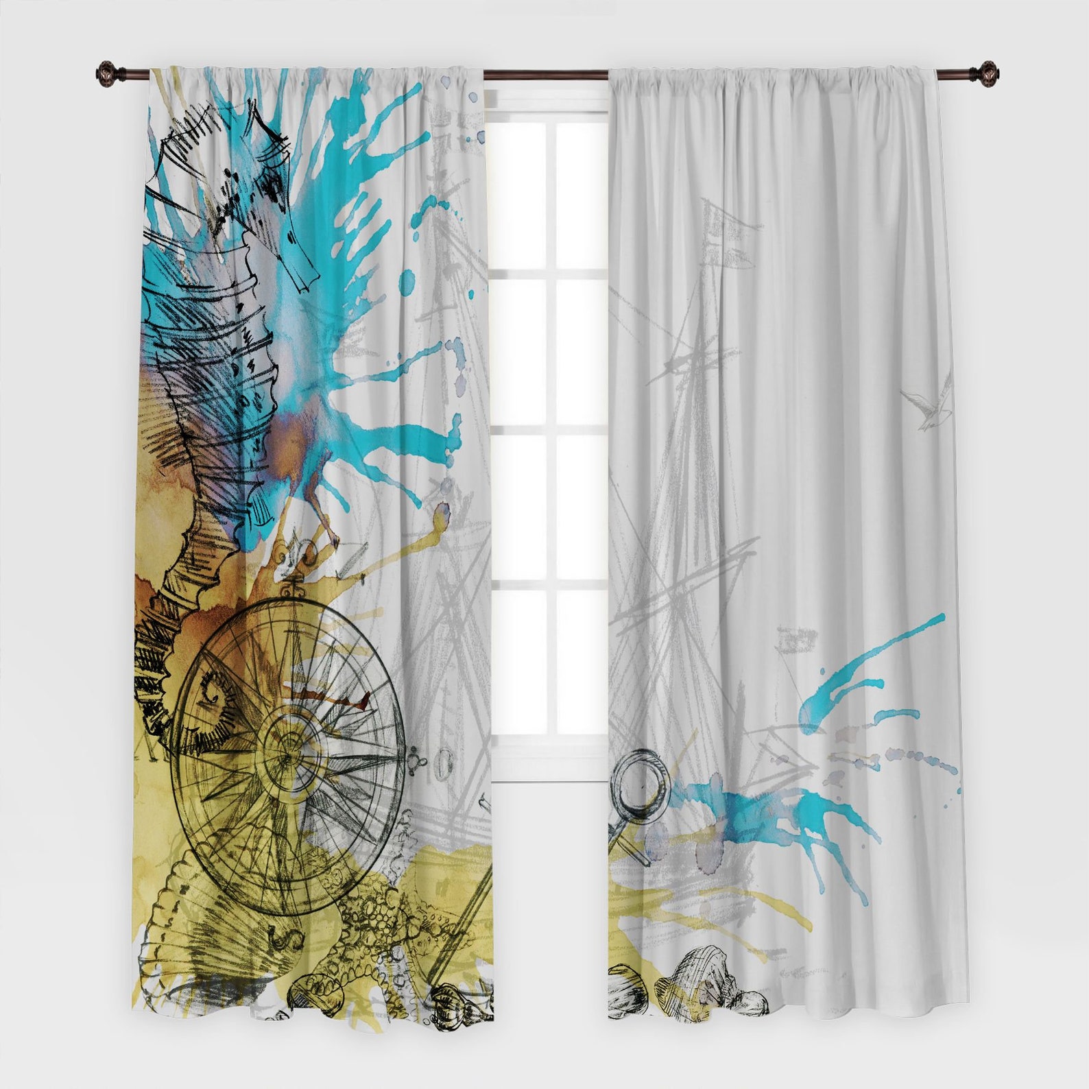 3D Delfin Verdunkelungsvorhang - Blaues Meerestier Design, Lichtschutz & Geräuschreduzierung Für Besseren Schlaf