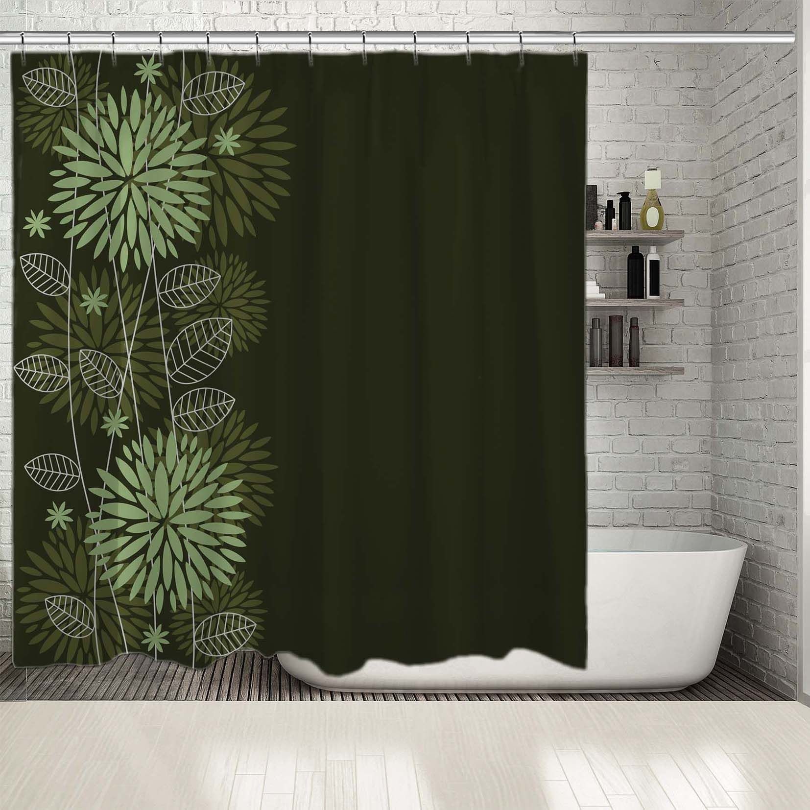 Flowers Printed Showers Curtain / Waterproof Button Hole Etsy