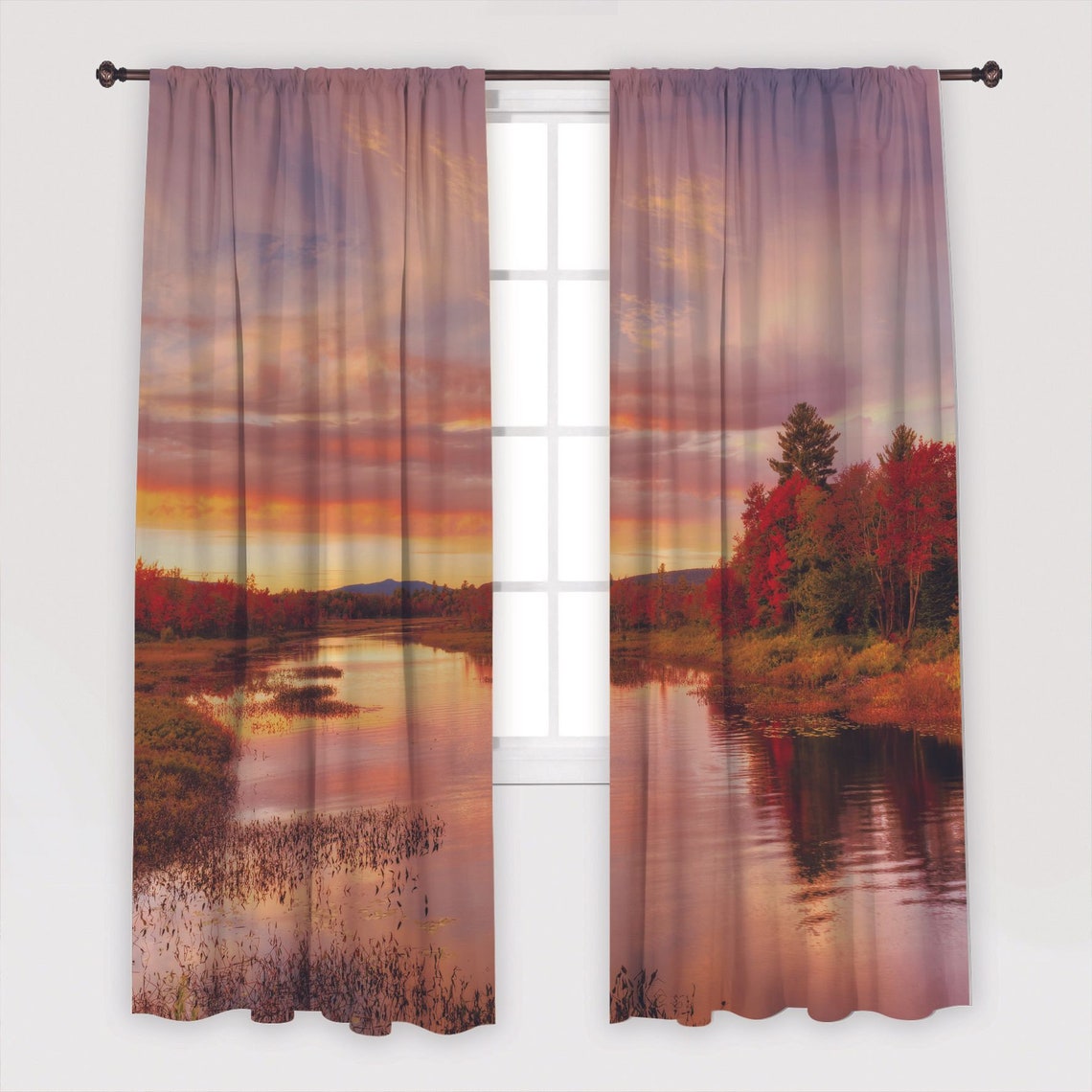 Scenery Printed Curtain / Drapes For Living Room Dining Room Etsy