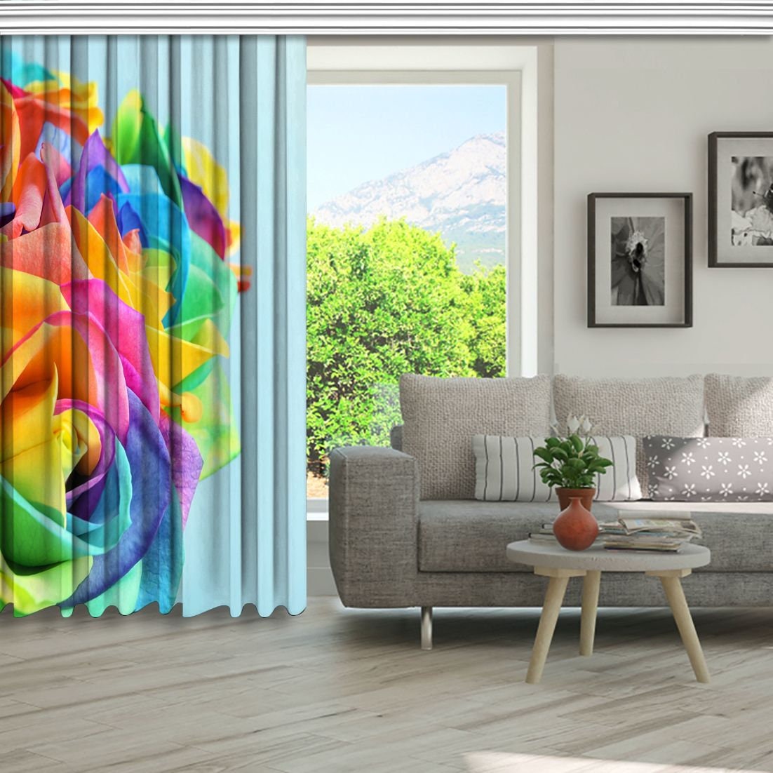 Colorful Art Printed Curtain / Drapes For Living Room Dining Etsy