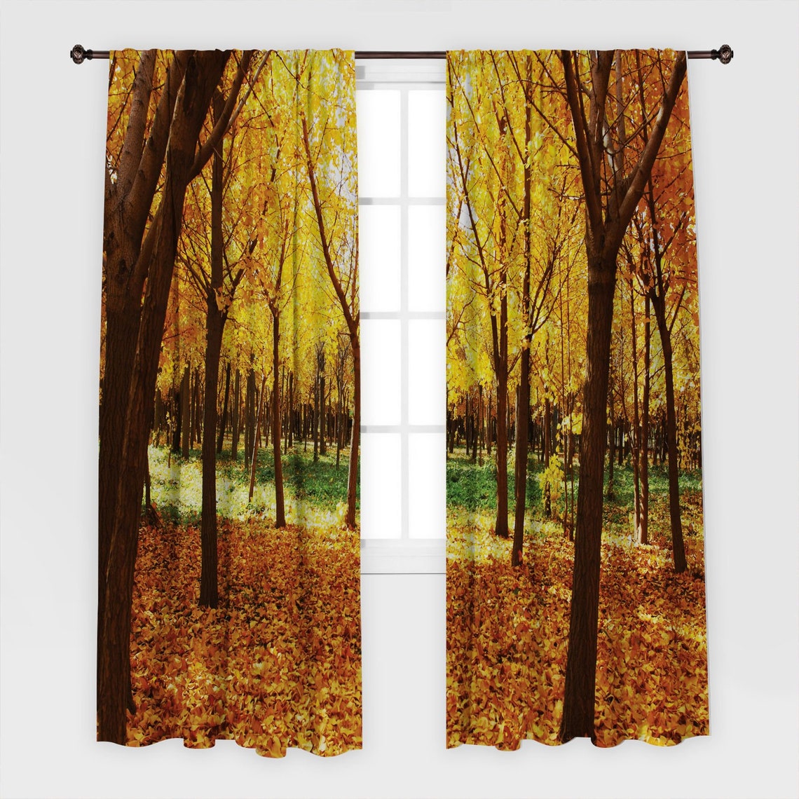 Trees Printed Curtain / Drapes For Living Room Dining Room Bed Etsy