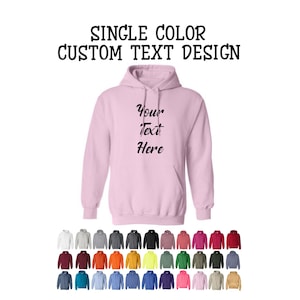 Custom SCREEN or VINYL print BULK wholesale single color text,matching family hoodies,work or school,10 pc minimum order same color