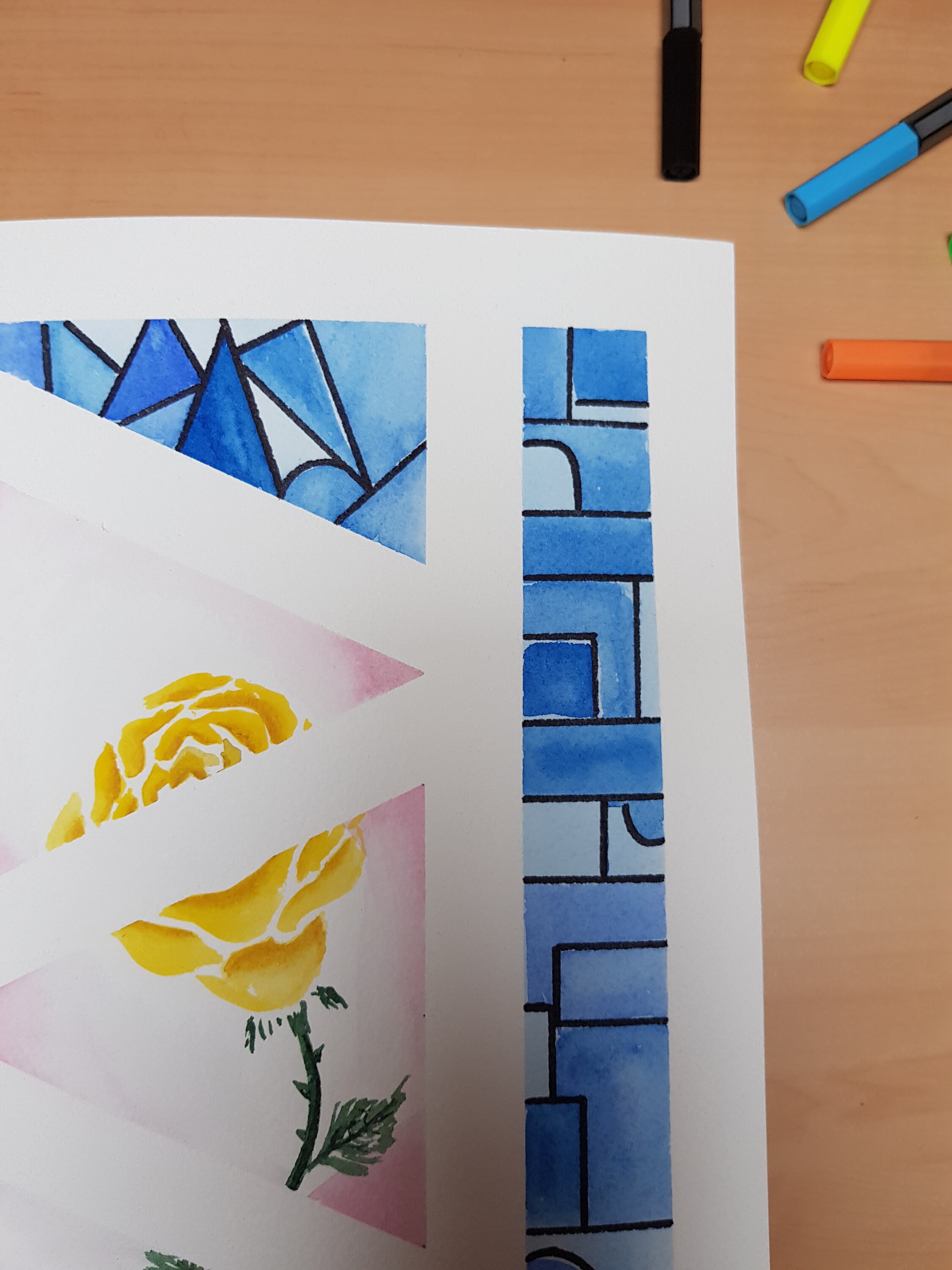 Arte abstracto arte moderno cartel de acuarela decoración | Etsy