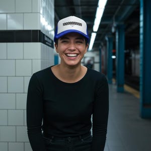 Binary Code Society Numeric Barcode Graphic Trucker image 4