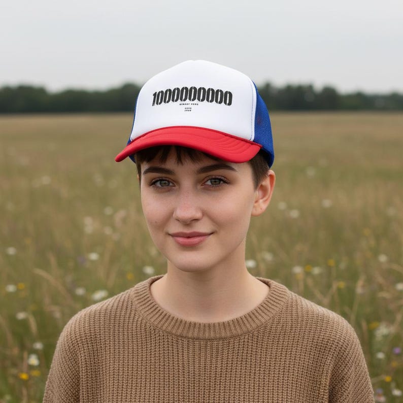 Binary Code Society Numeric Barcode Graphic Trucker image 5