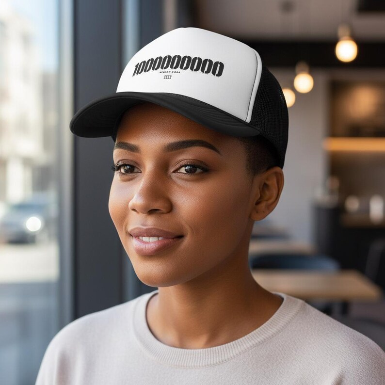 Binary Code Society Numeric Barcode Graphic Trucker image 3