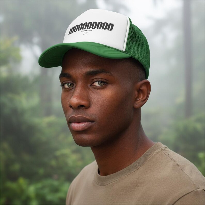 Binary Code Society Numeric Barcode Graphic Trucker image 2