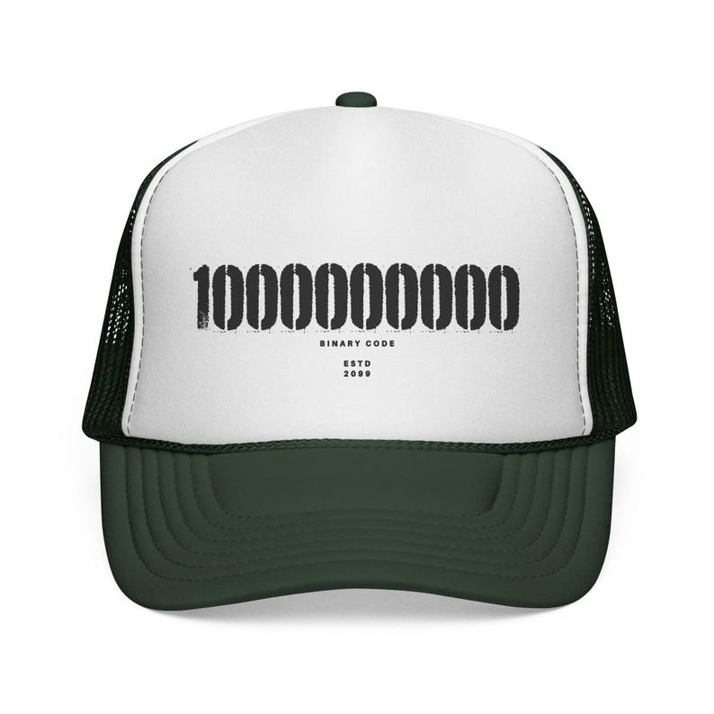 Binary Code Society Numeric Barcode Graphic Trucker image 13