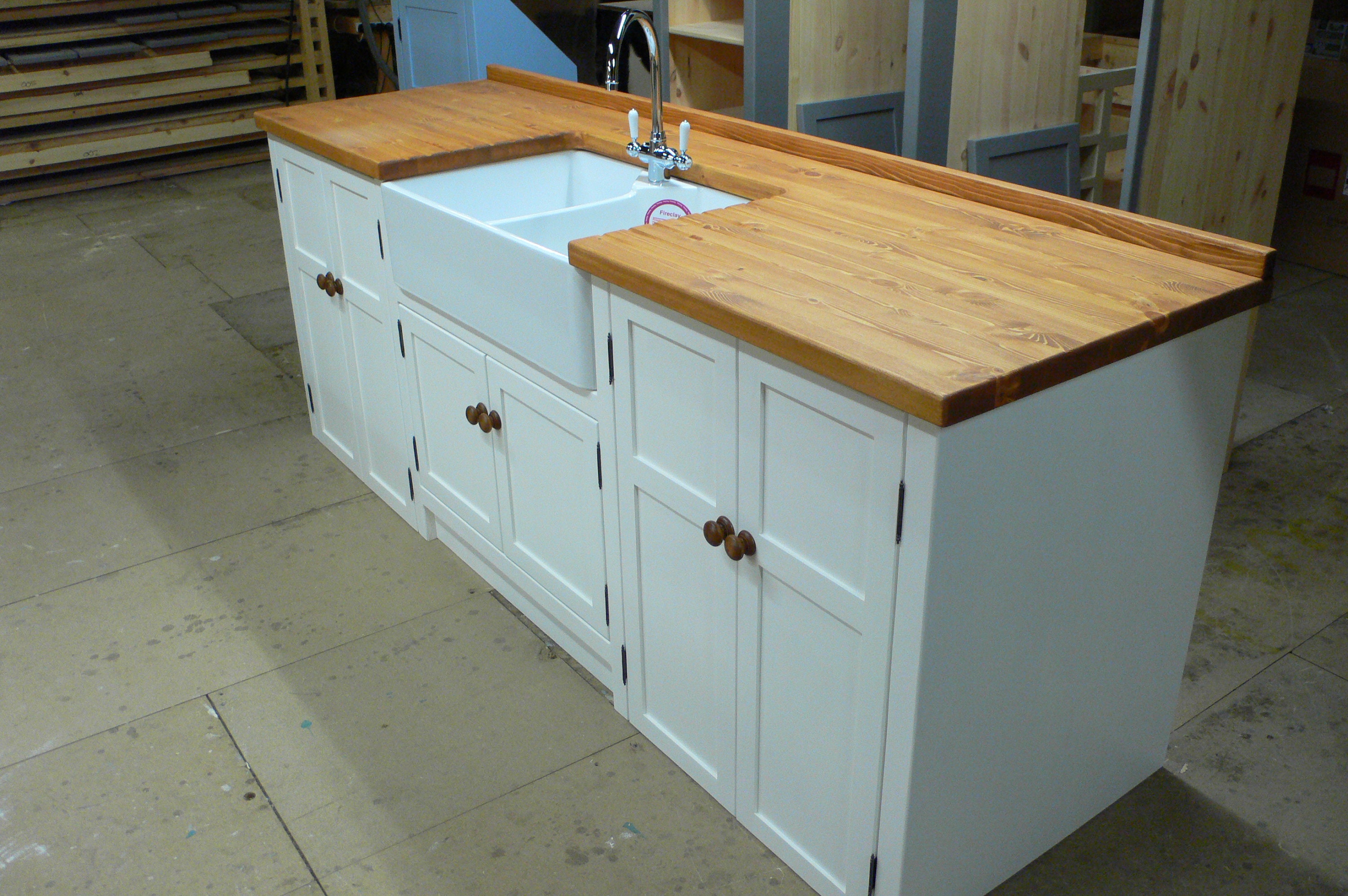 Handbuilt Solid Pine Freestanding Sink/Double Appliance Unit Etsy