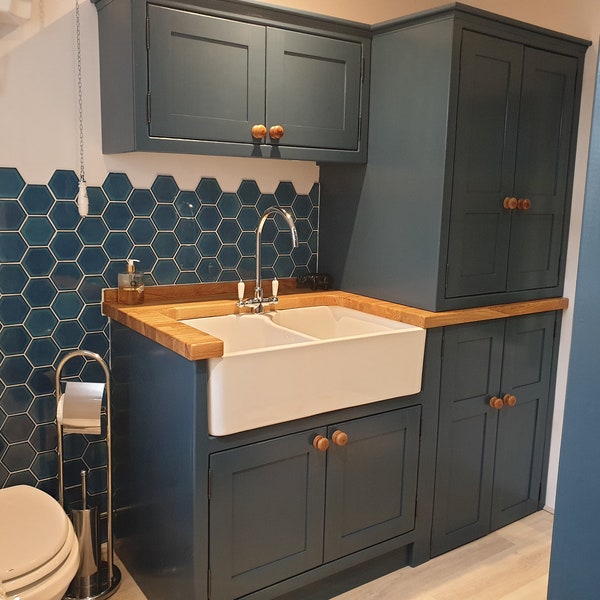 Probably The Smartest Utility Room In The UK?Small Utility Room Solution-Handmade,Handpainted Beautiful Kitchens Units.