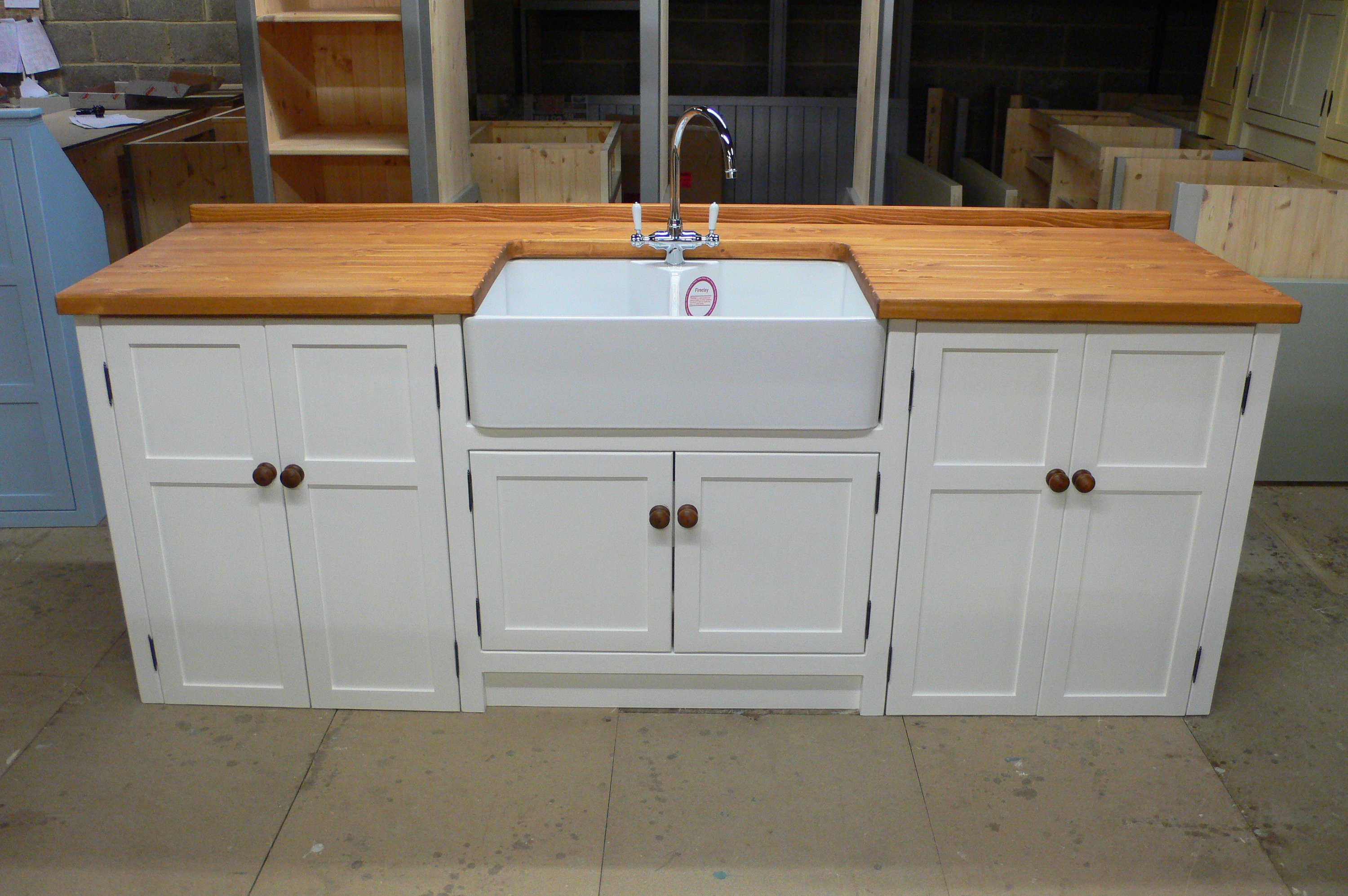 Handbuilt Solid Pine Freestanding Sink/double Appliance Unit With an
