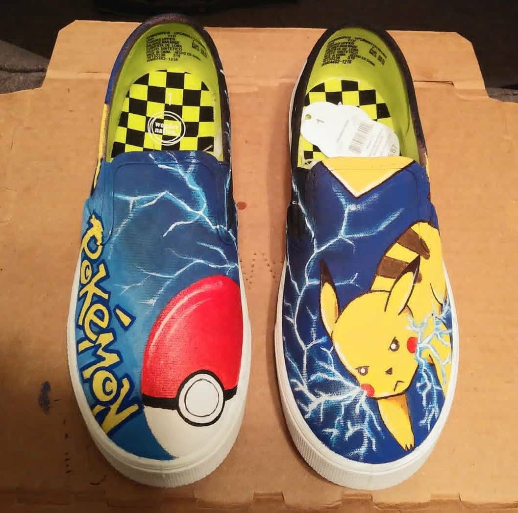 Pokemon Pikachu custom shoes Pokemon birthday party Etsy Pokemon Pikachu custom shoes Pokemon birthday party Etsy