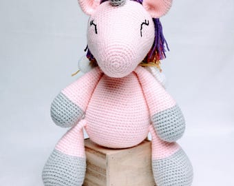 Zauberhafter Engel Einhorn - Handgemacht gehäkelt
