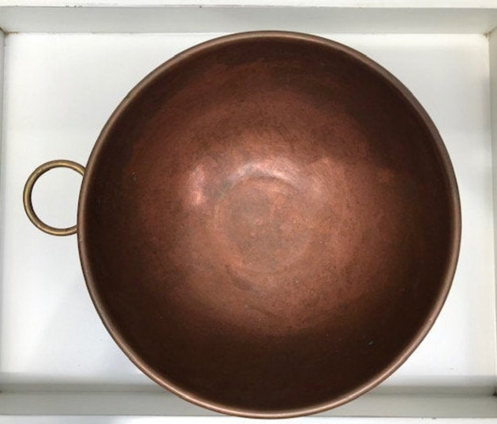 Vintage Round Solid Copper Mixing Bowl With Loop Hanger Etsy